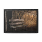Framed Matte Canvas Print — Autumn Park Bench Photography