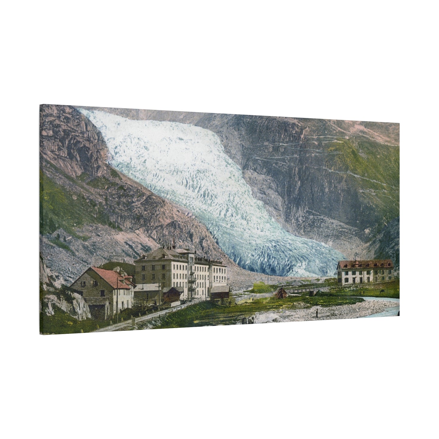 Glacier Village Matte Canvas Print