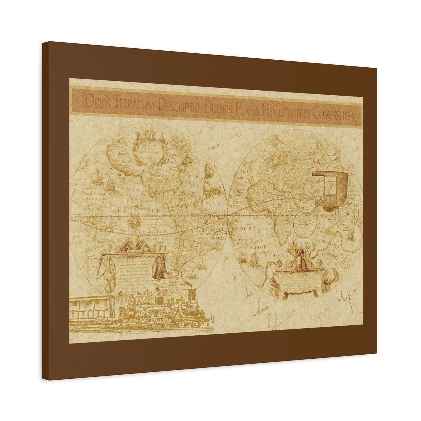 Vintage World Map Canvas Print — Matte Stretched Wall Art
