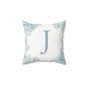 Monogram Floral Pillow - Letter J Decorative Throw Cushion