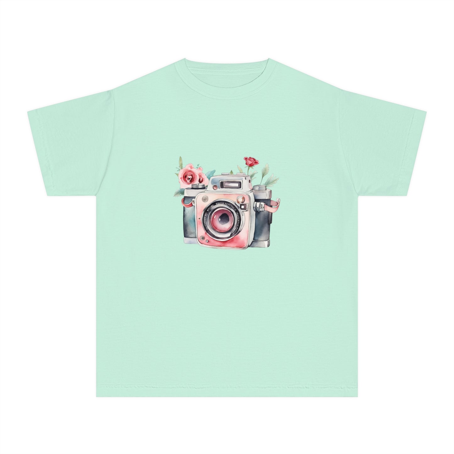 Floral Camera Youth Tee, Cute Teen Shirt