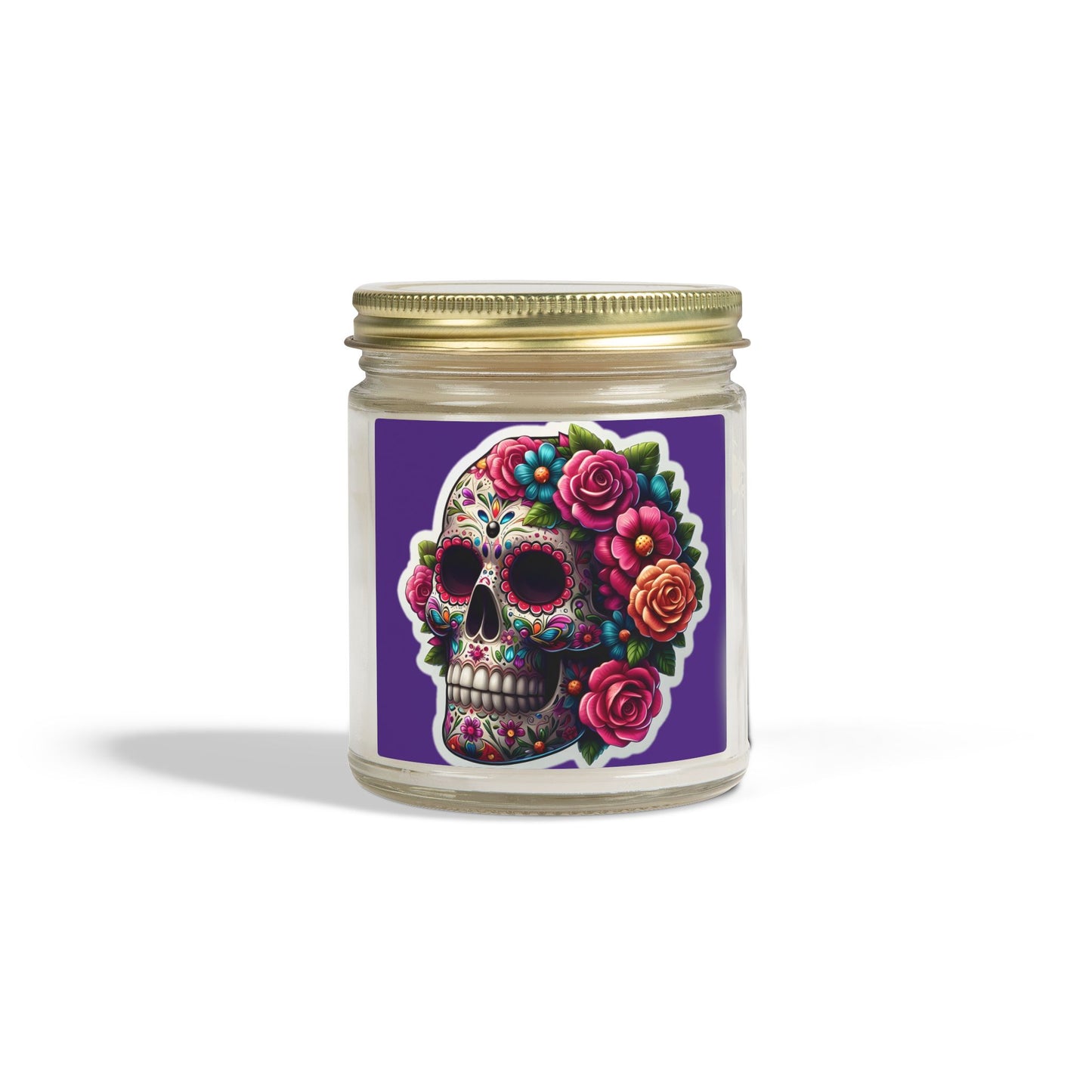 Day of the Dead Sugar Skull Scented Candle — Coconut Apricot Wax (4oz & 9oz)