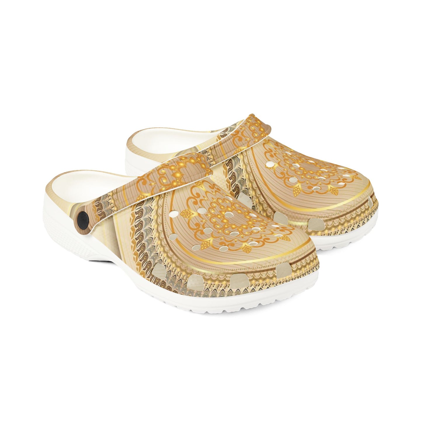 Golden Mandala EVA Foam Clogs — Comfortable Slip-On Garden Shoes