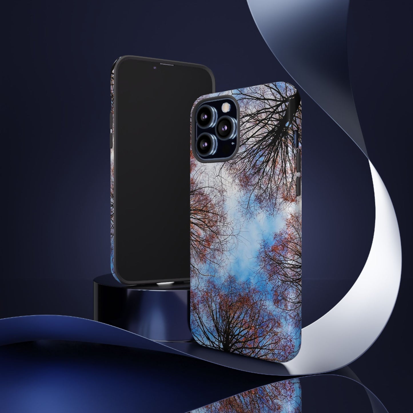 Skyward Trees Phone Case — Nature Forest Canopy Protective Tough Case