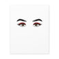 Glam Eyes Matte Canvas Wall Art — Brown Eyes with Red Lashes