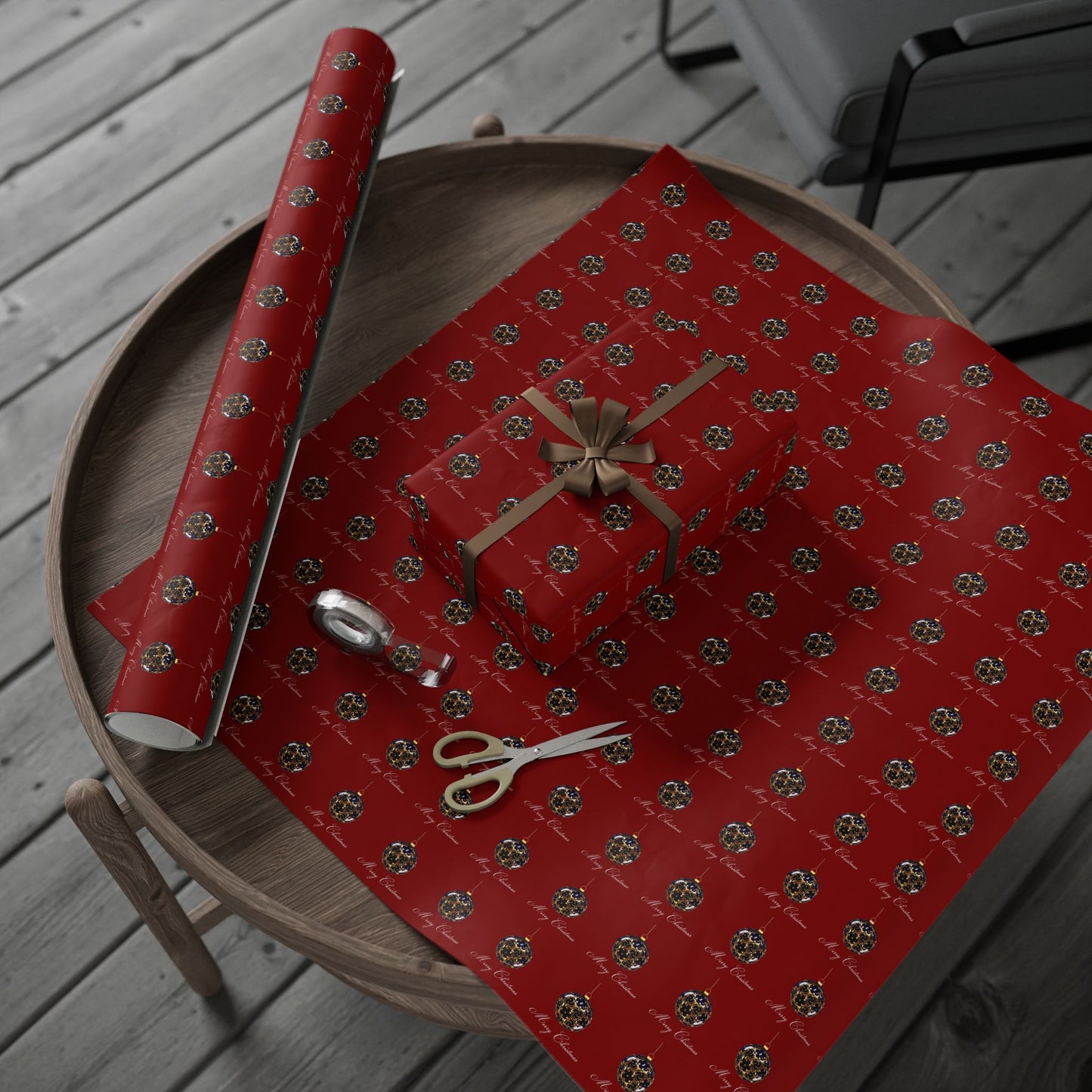 Holiday Balloon Wrapping Paper Roll — Red Festive Gift Wrap for Birthdays & Christmas