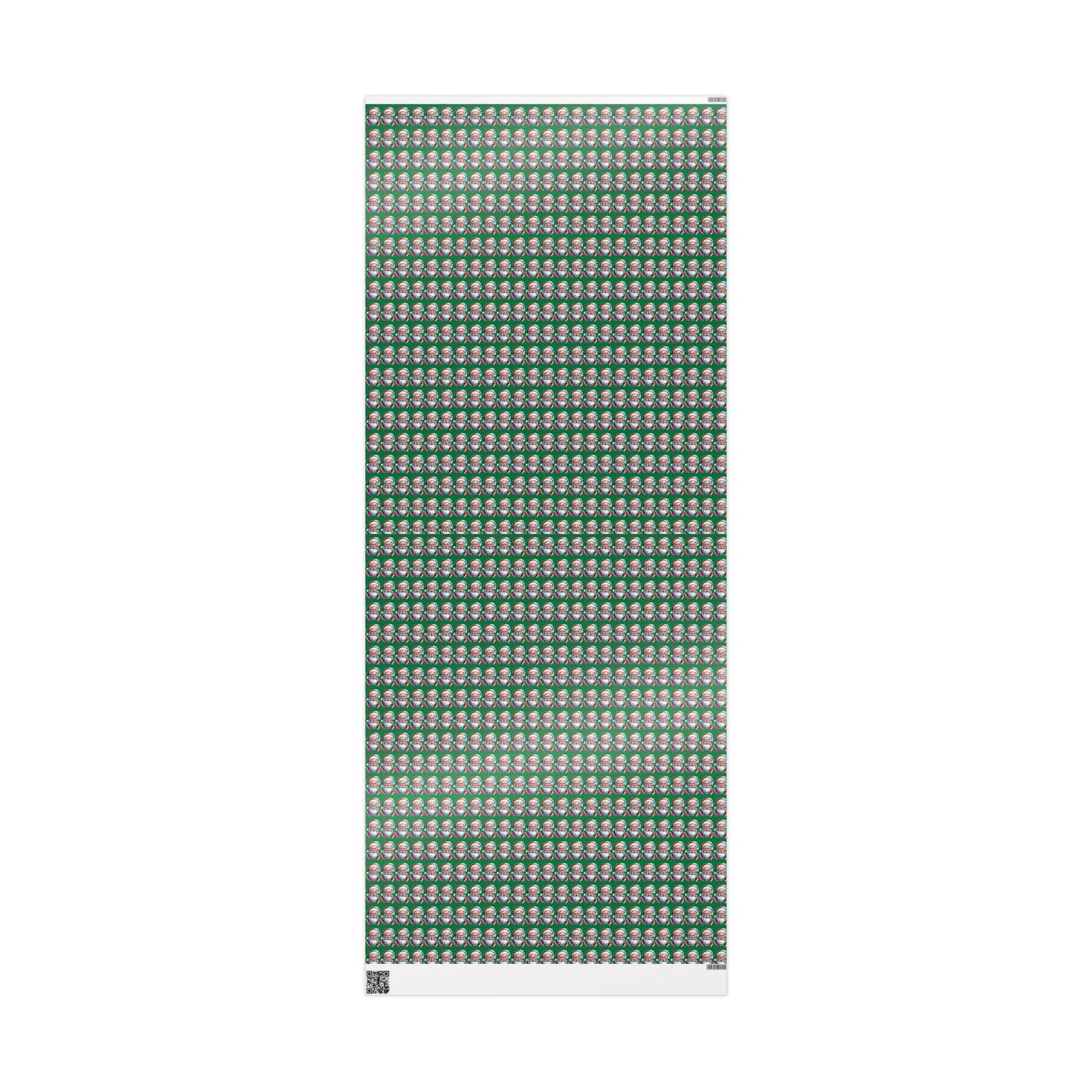 Santa Faces Green Christmas Wrapping Paper Roll