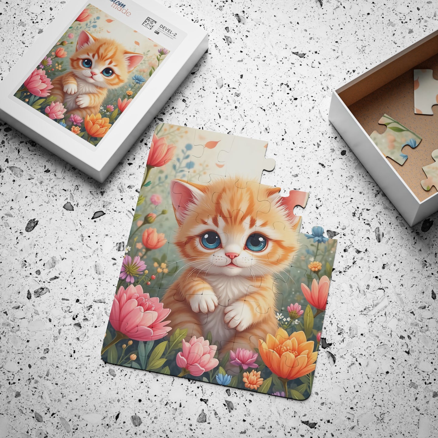 Cute Orange Kitten Puzzle Kids' Puzzle, 30-Piece | Floral Nursery