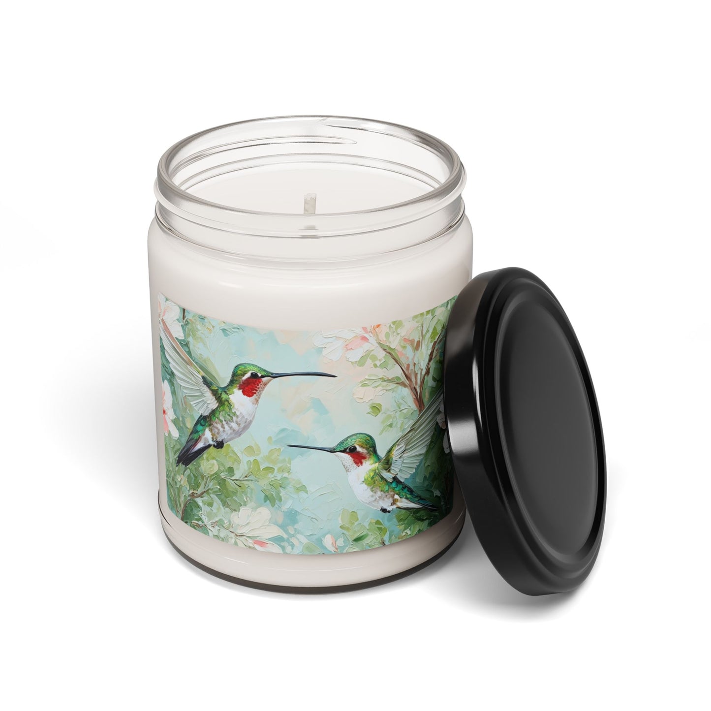Hummingbird Garden Scented Soy Candle — 9oz Floral Aromatherapy Jar