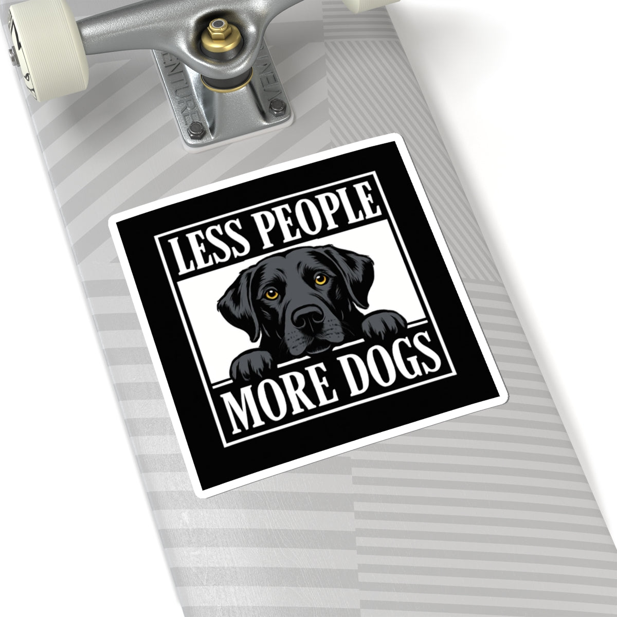 Less People More Dogs Sticker — Black Labrador Kiss-Cut Vinyl Decal