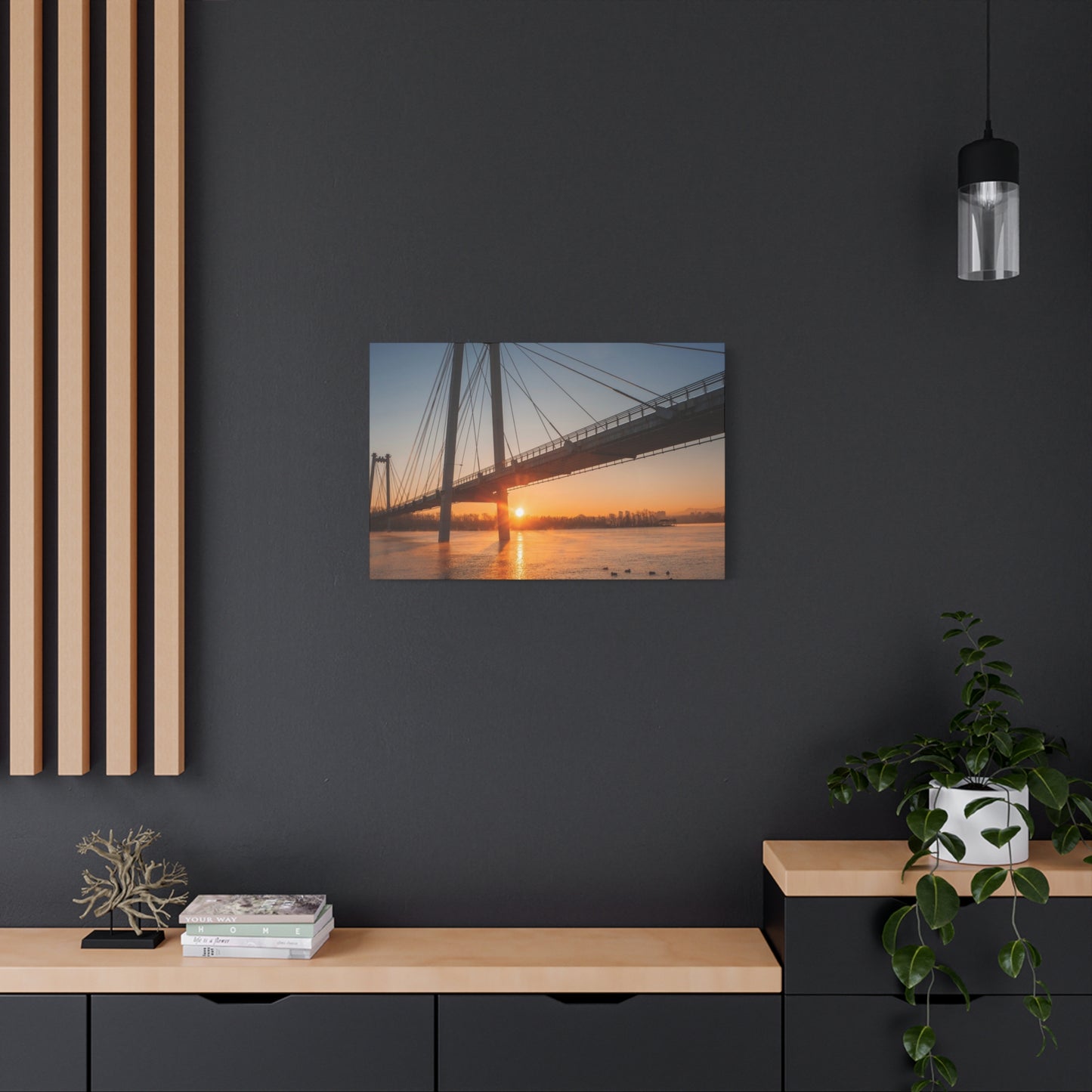 Sunrise Bridge Canvas Wall Art — Matte Stretched Canvas