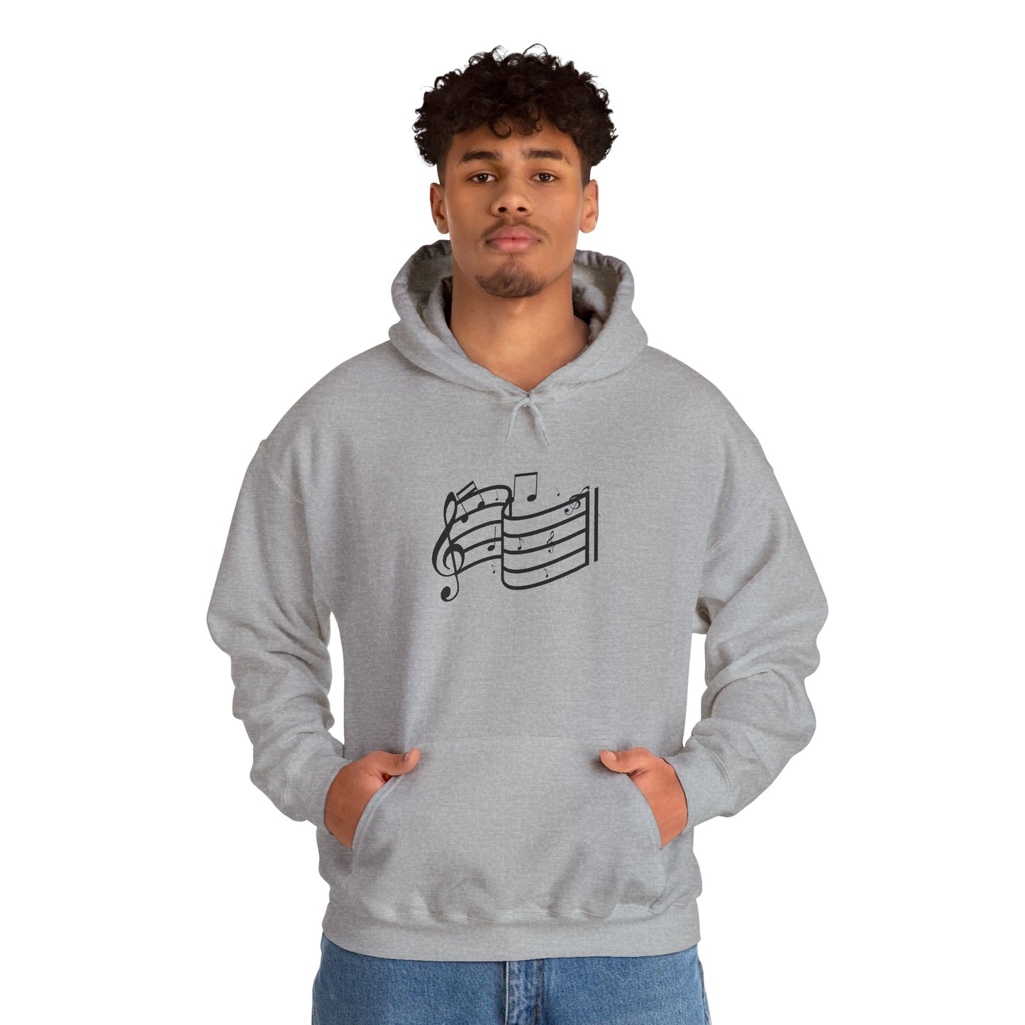 Music Notes Hoodie — Minimal Sheet Music Design