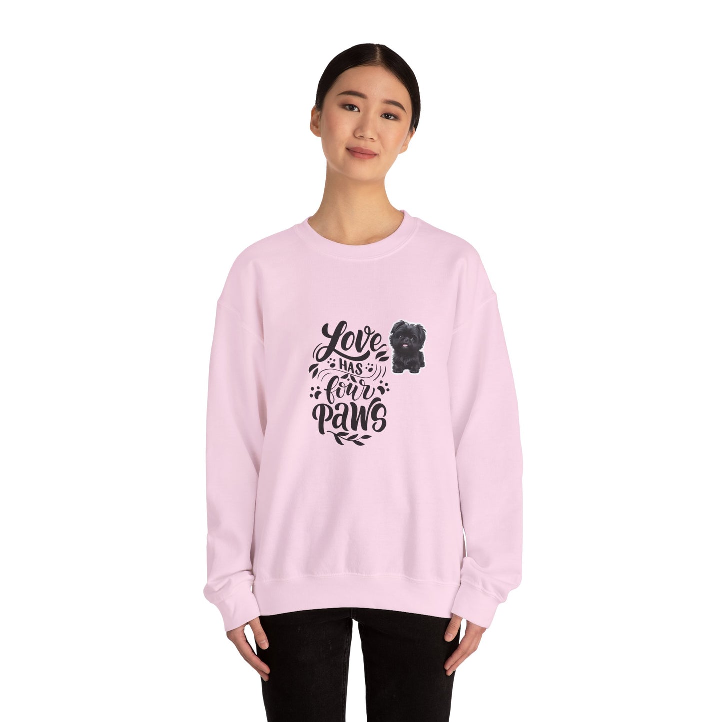 Crewneck Sweatshirt - "Love Has Four Paws" Dog Lover Graphic