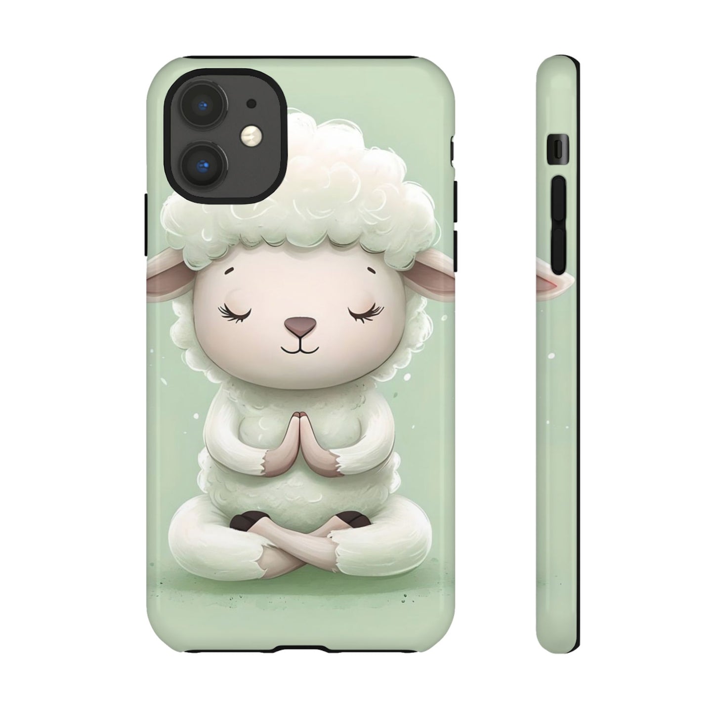 Meditating Lamb Phone Case — Cute Pastel Protective iPhone Cover