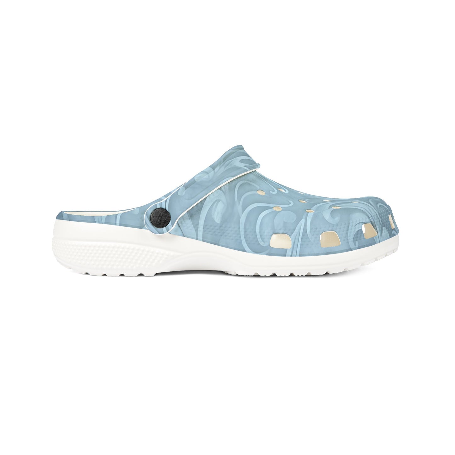Blue Swirl EVA Foam Clogs — Comfortable Water-Friendly Slip-On Shoes