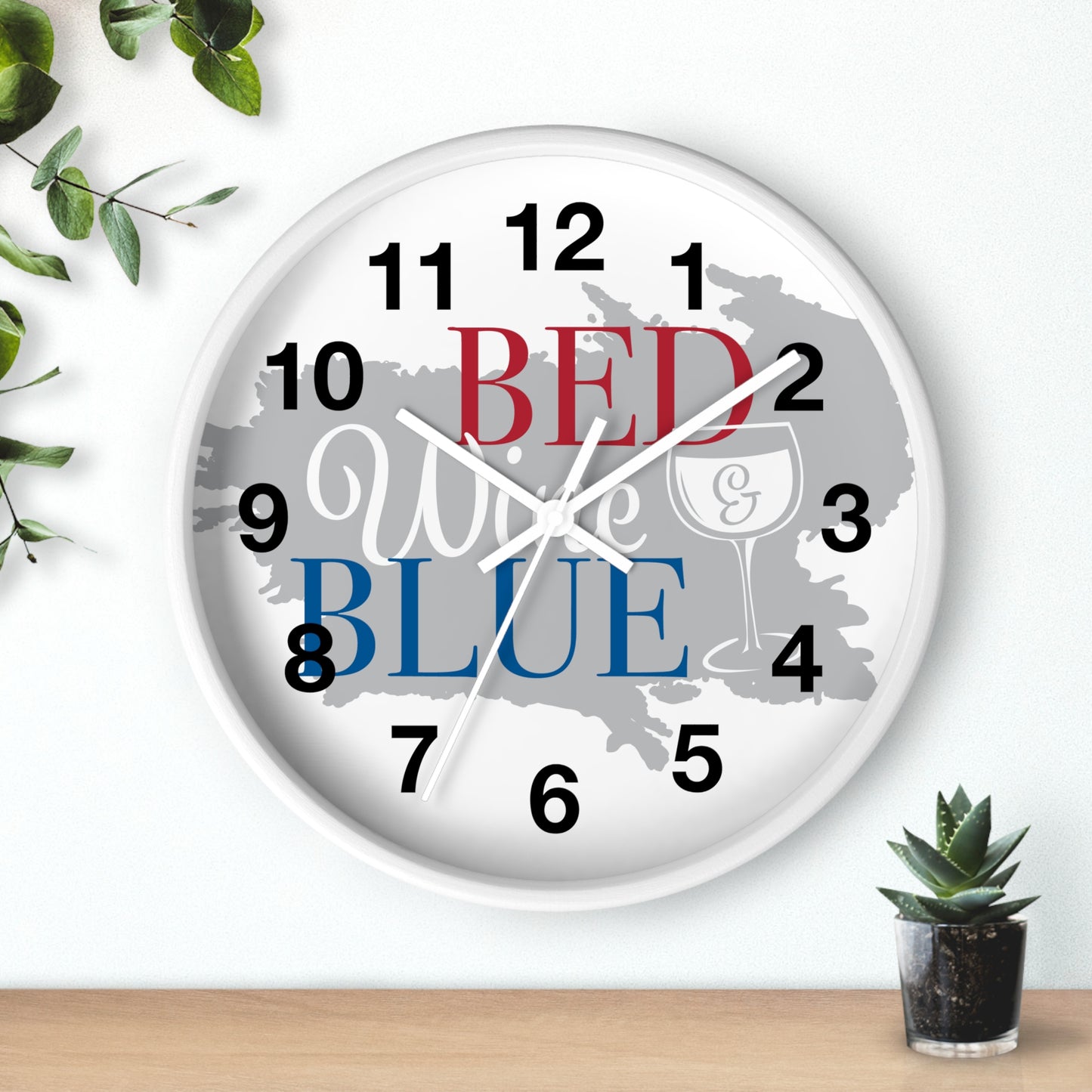 Patriotic Wall Clock - "Bed, White, and Blue" - Home Decor