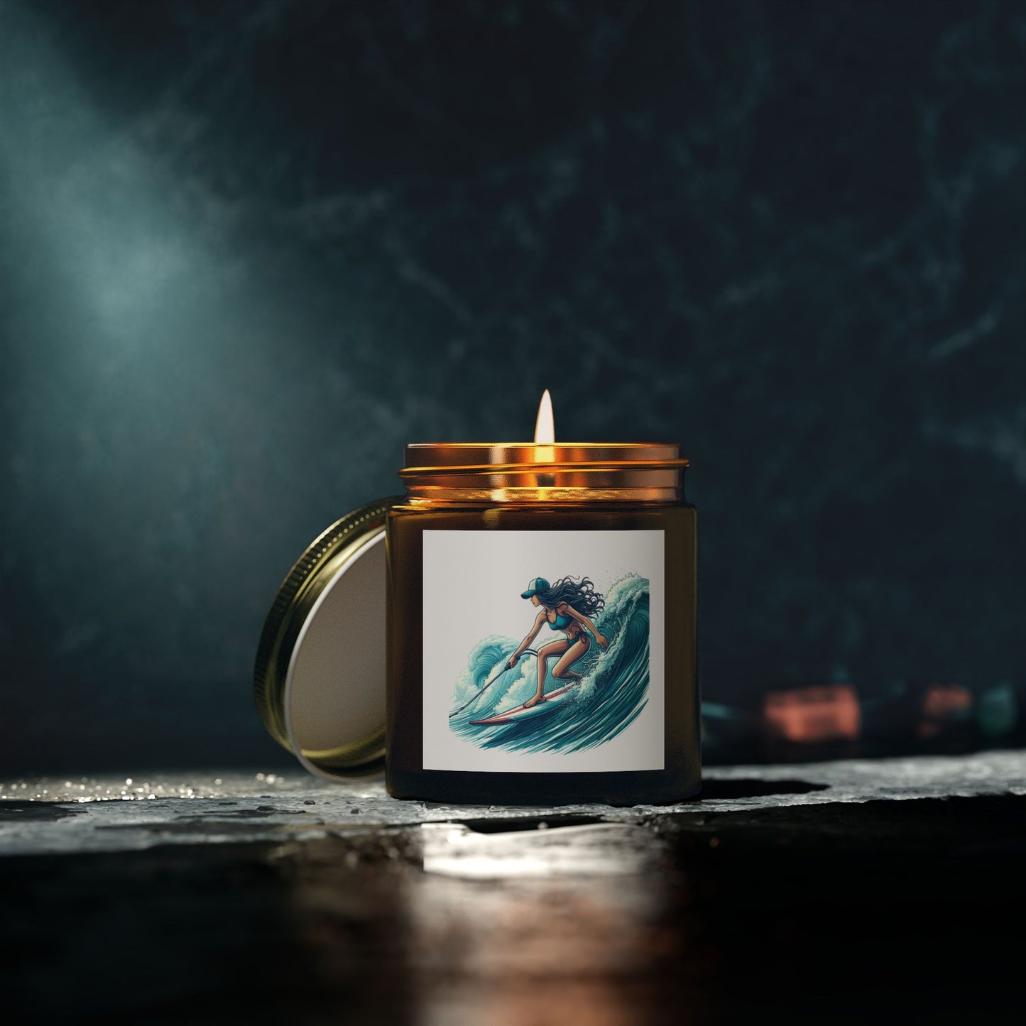 Scented Candles, Coconut Apricot Wax (4oz, 9oz) - Surfer