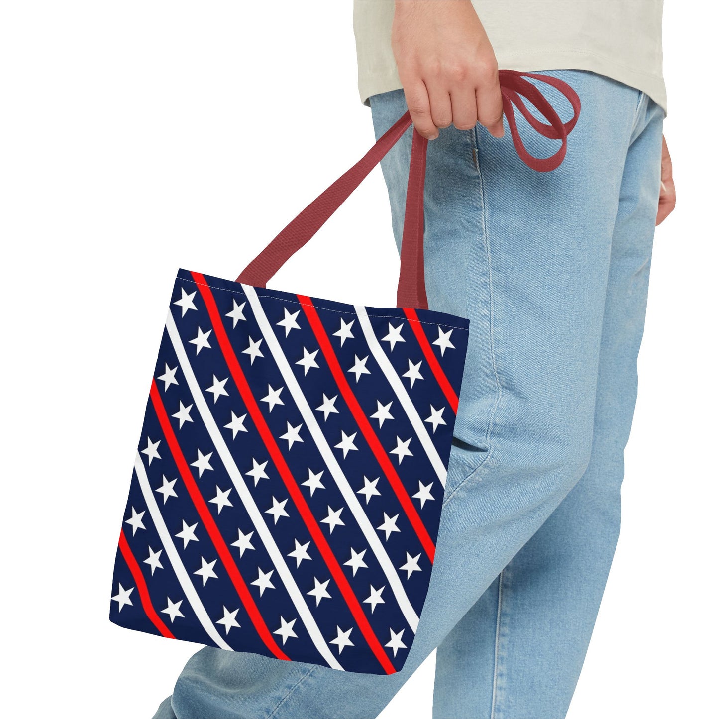 Patriotic Tote Bag, USA Flag Inspired