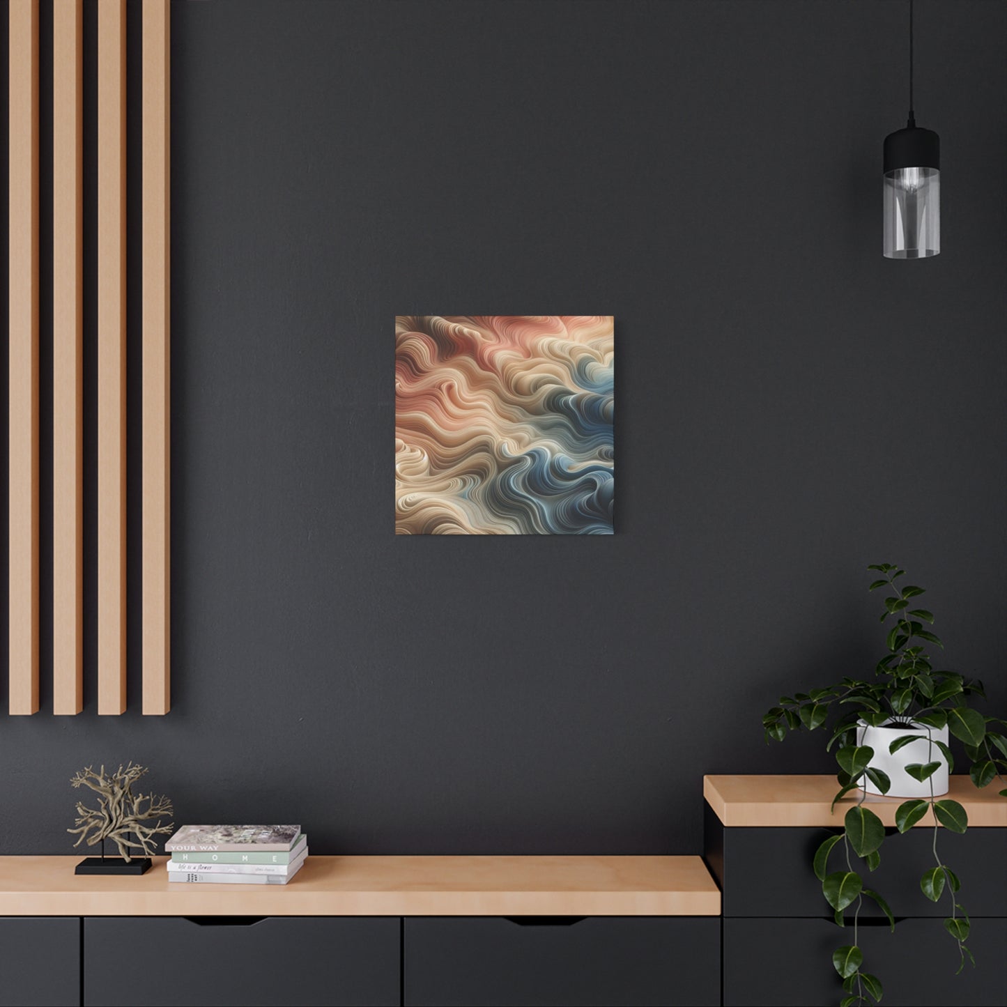 Abstract Swirl Matte Canvas Wall Art — Fluid Earth Tones, Stretched 1.25"