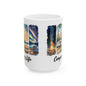 Camping Life Ceramic Mug — Scenic Campfire & Northern Lights Coffee Cup (11oz/15oz)