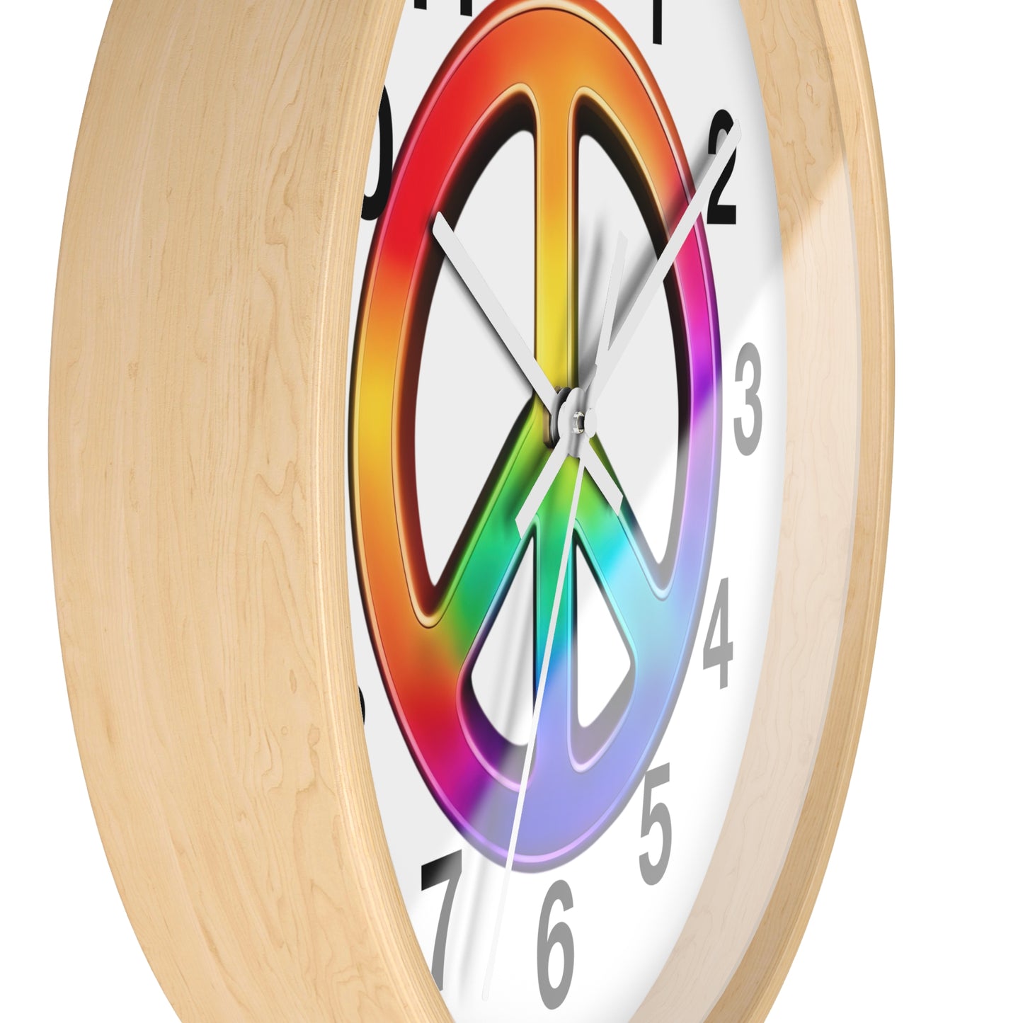 Rainbow Peace Sign Wall Clock | Retro Hippie Decor