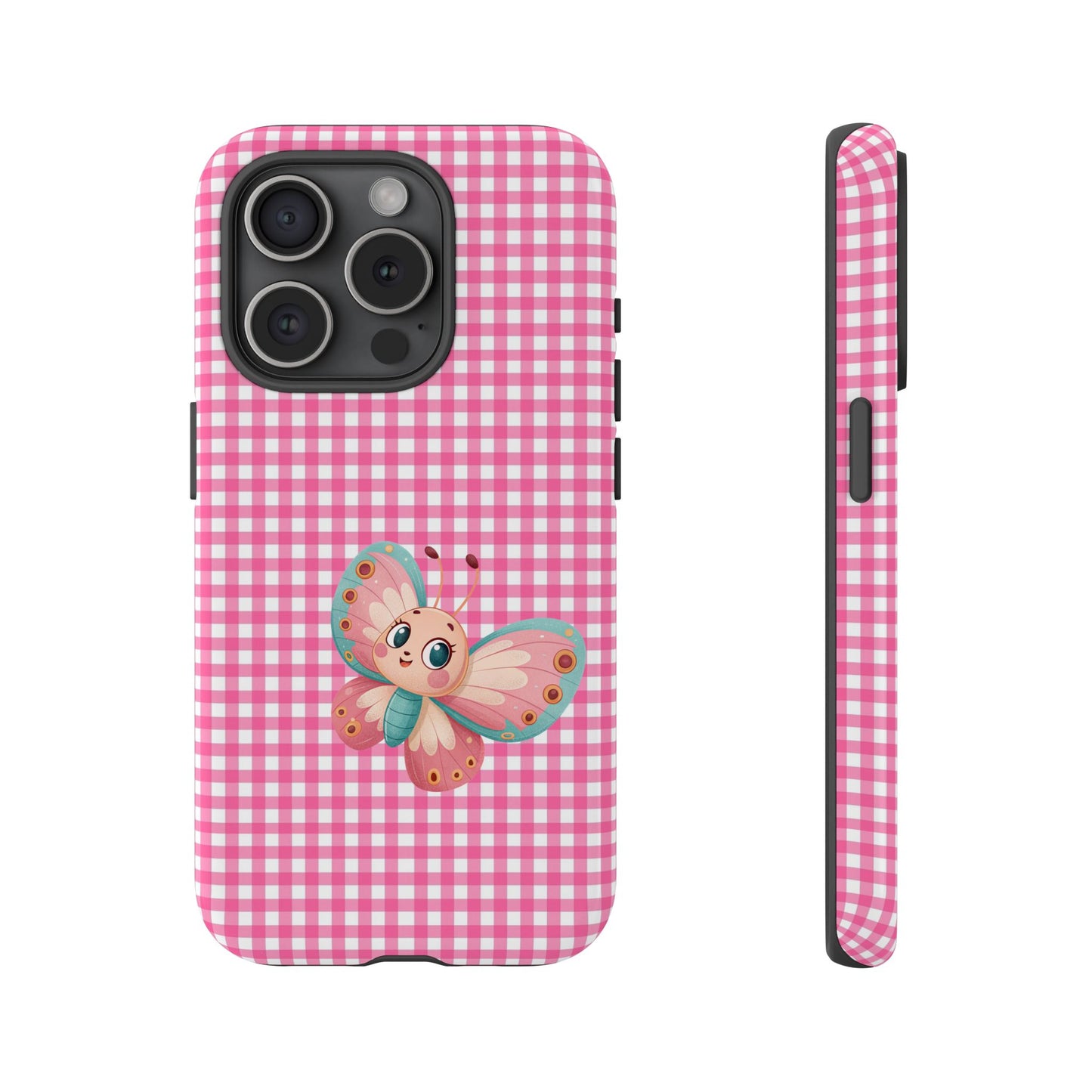 Cute Butterfly Phone Case, Tough Cases, Floral Phone Accessory, Gift for Her, Spring Fashion, Kids' Birthday Present, Pastel Aesthetic