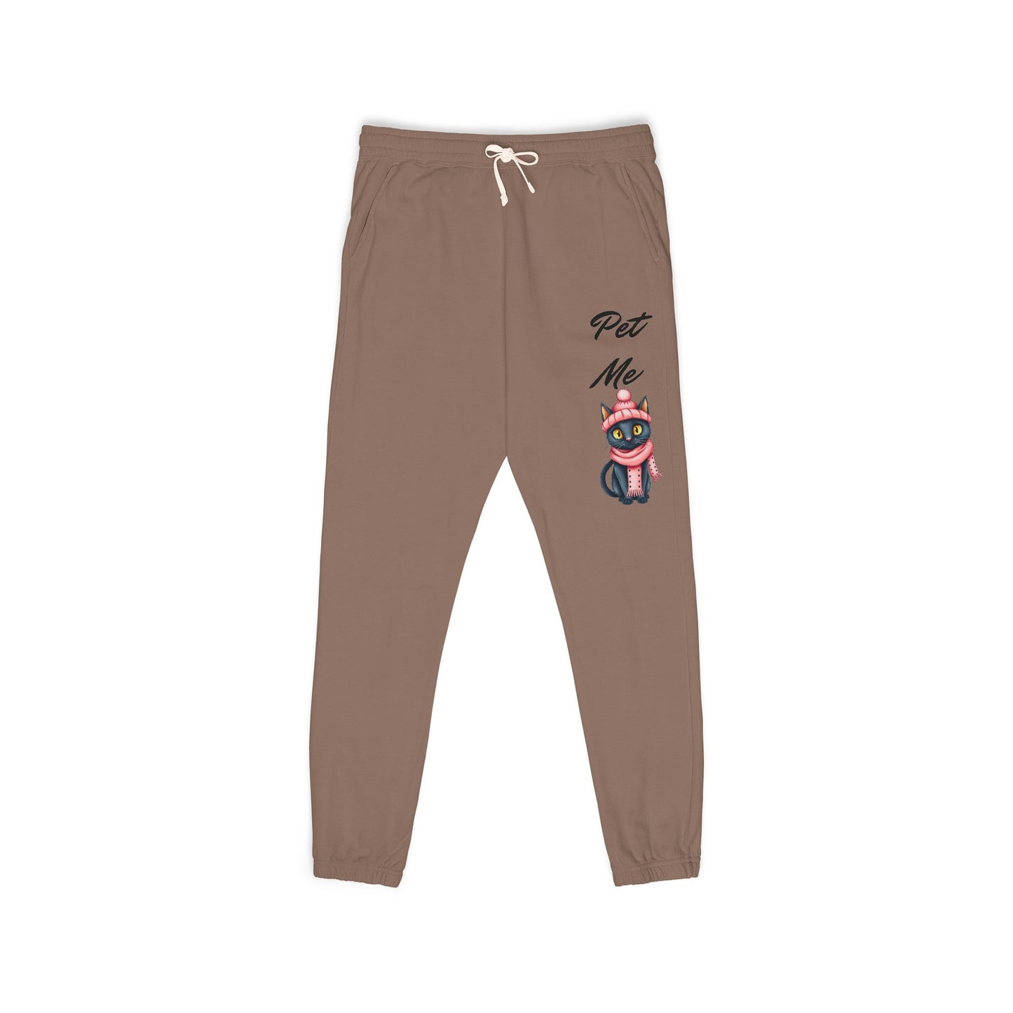 Sweatpants — Colorful Cosmic Cat Graphic "Pet Me" Joggers