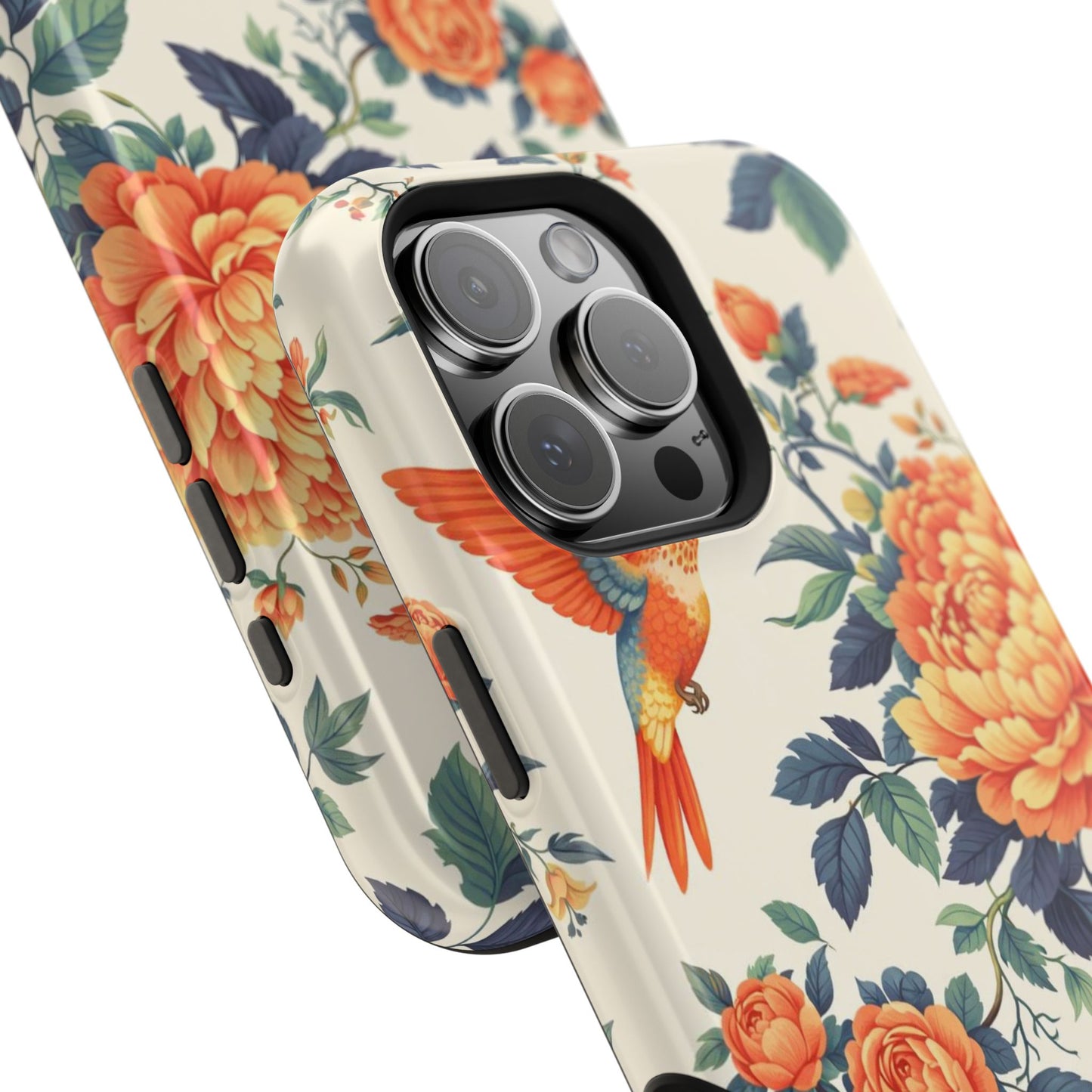 Floral Hummingbird Magnetic Phone Case — Impact-Resistant Protective Cover