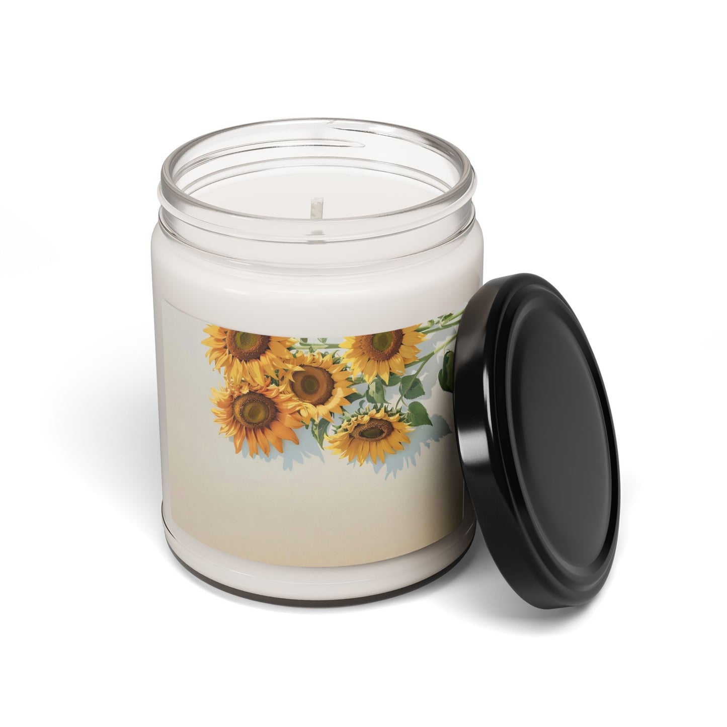 Sunflower Scented Soy Candle — 9oz Floral Jar Candle (Sunflowers)