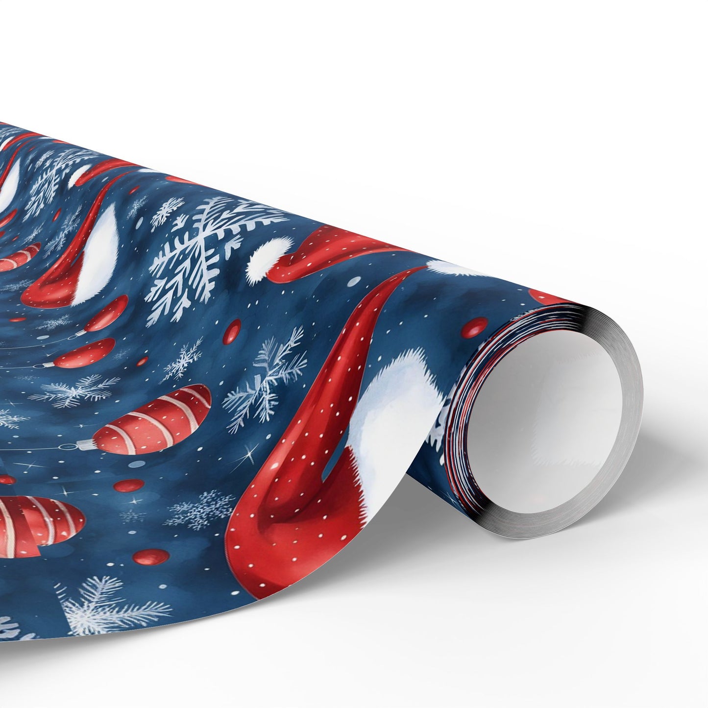 Holiday Snowman Wrapping Paper Roll — Festive Blue & Red Christmas Gift Wrap