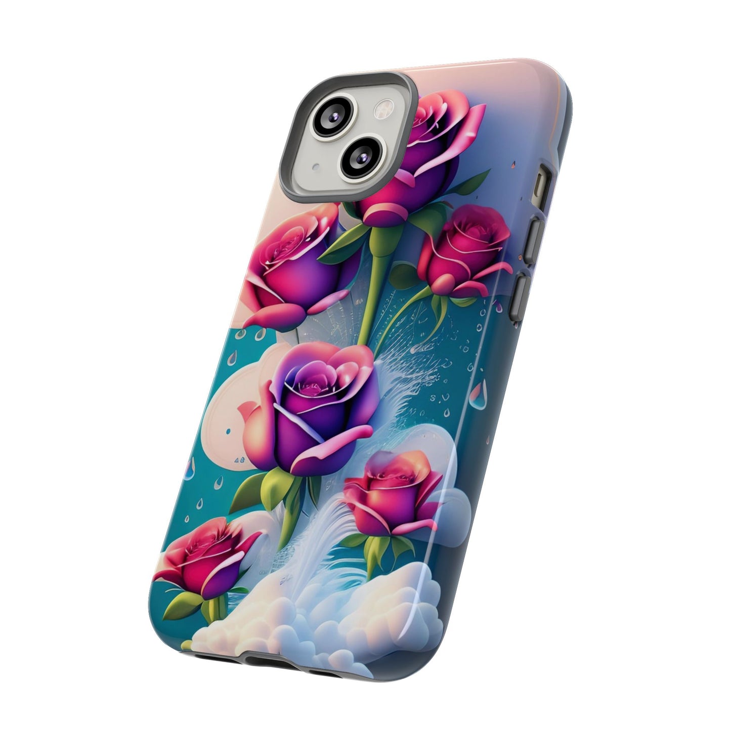 Floral Dream Tough Phone Case — Rose Bouquet Clouds Design