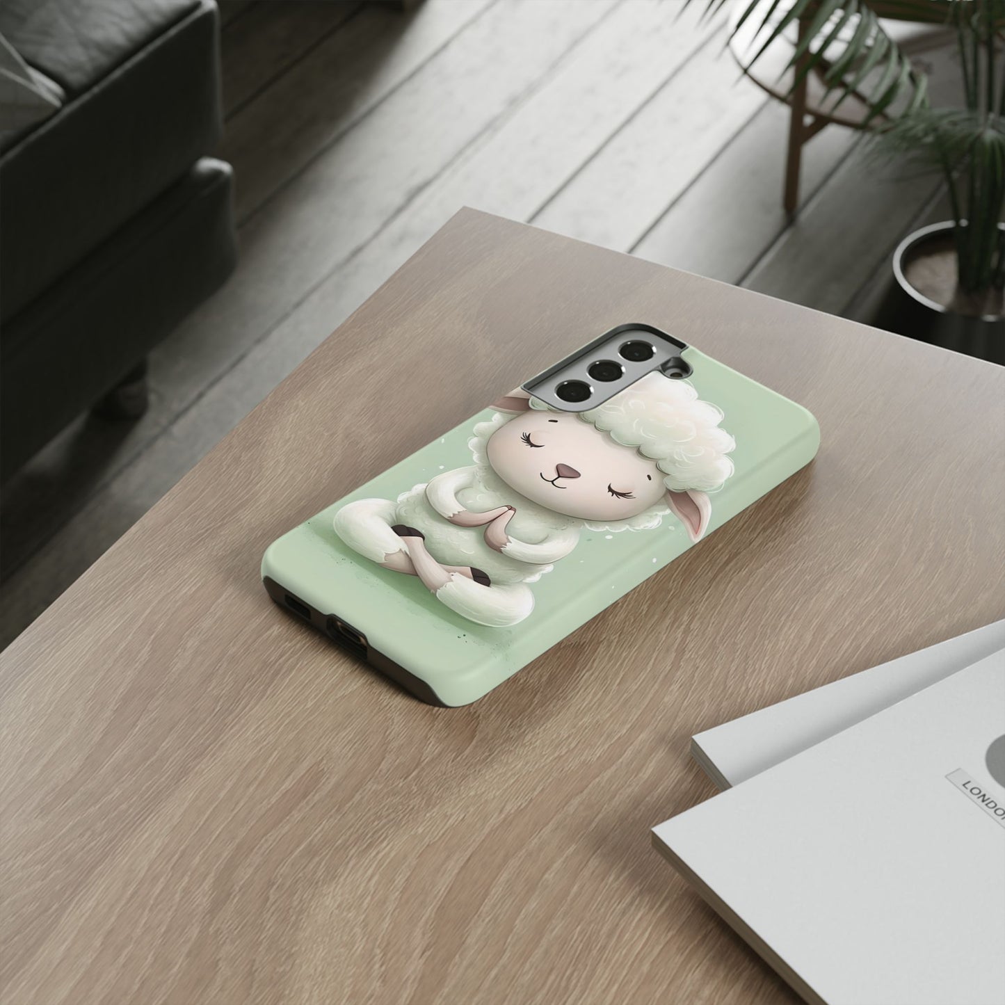 Meditating Lamb Phone Case — Cute Pastel Protective iPhone Cover