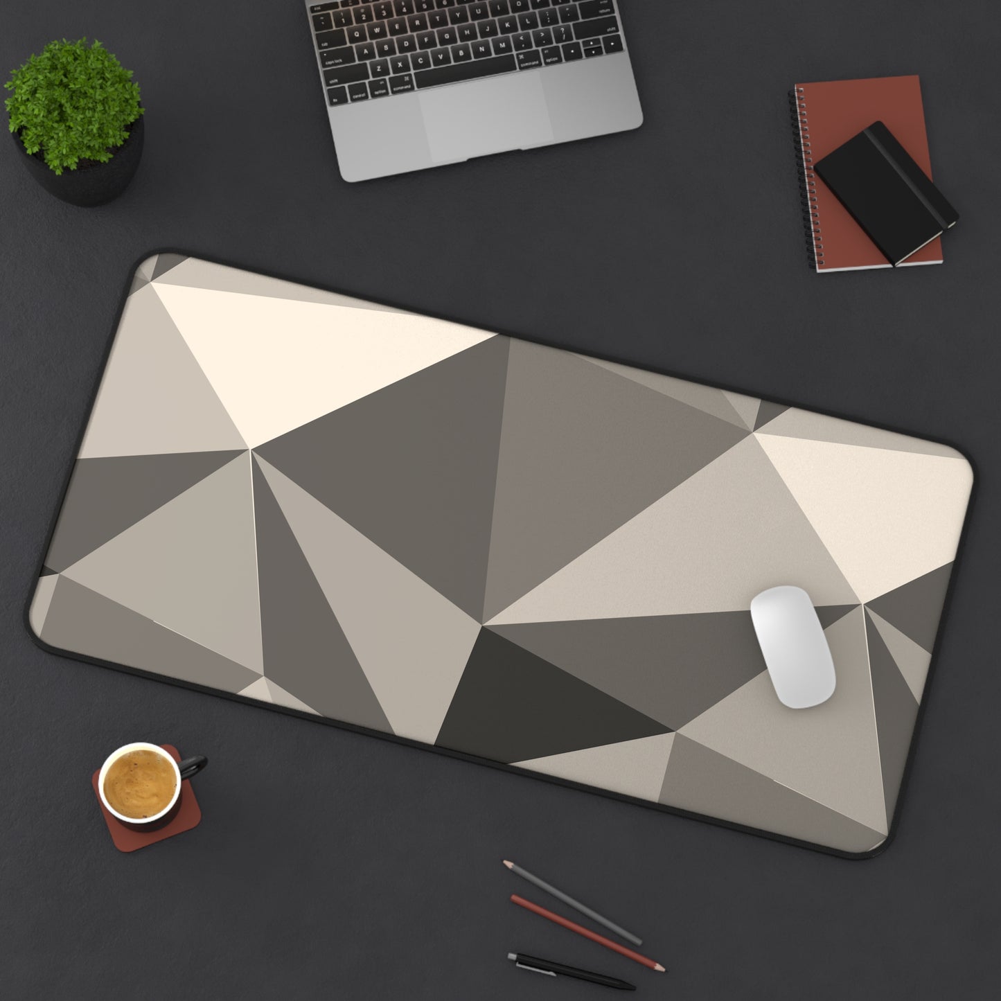 Geometric Desk Mat - Modern Workspace Decor, Office Desk Accessories, Stylish Mouse Pad, Home Office Gift, Minimalist Desk Decor
