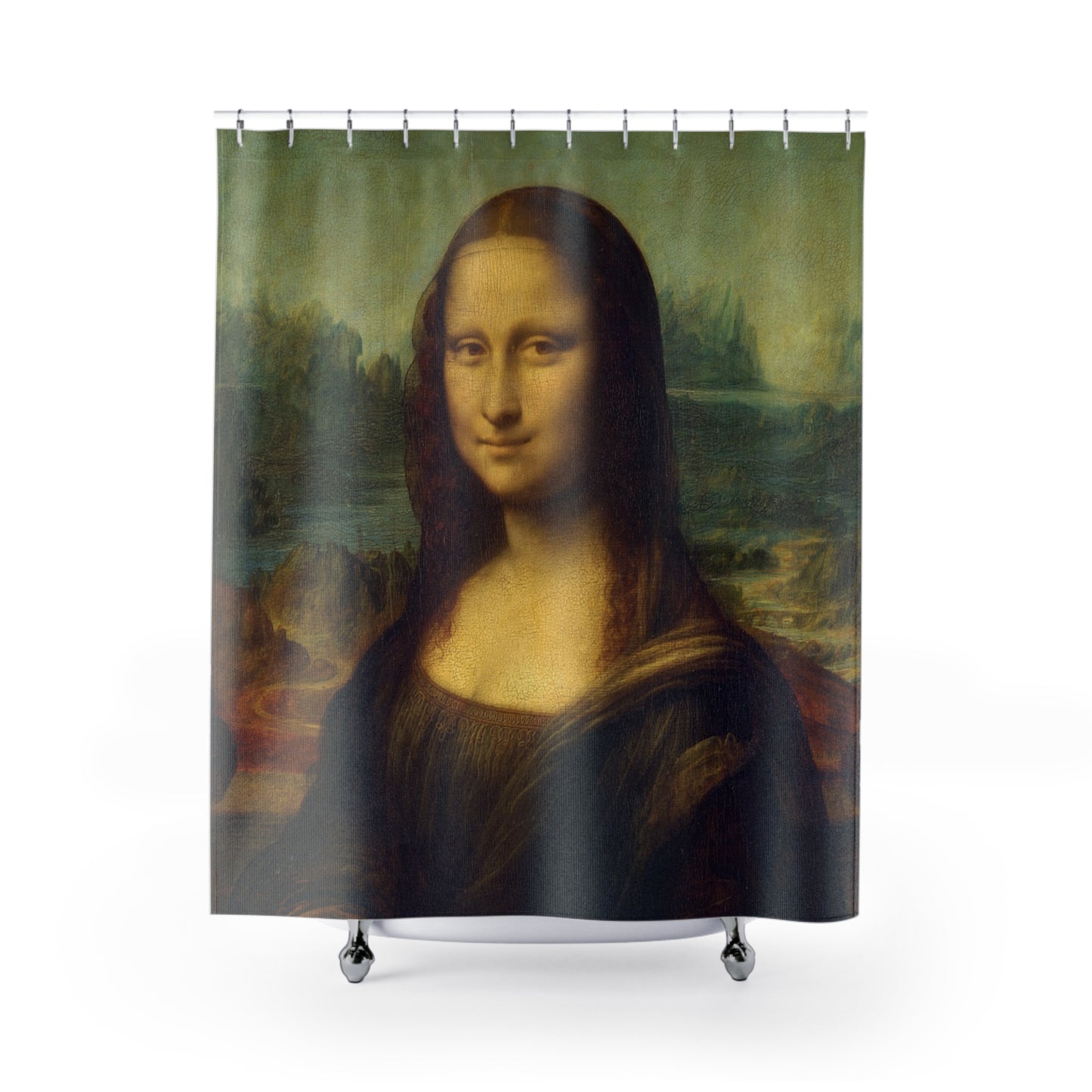 Mona Lisa Shower Curtain — Classic Renaissance Portrait Bath Decor