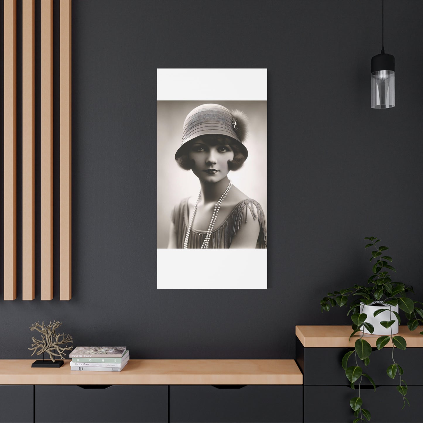 Vintage 1920s Flapper Portrait Canvas