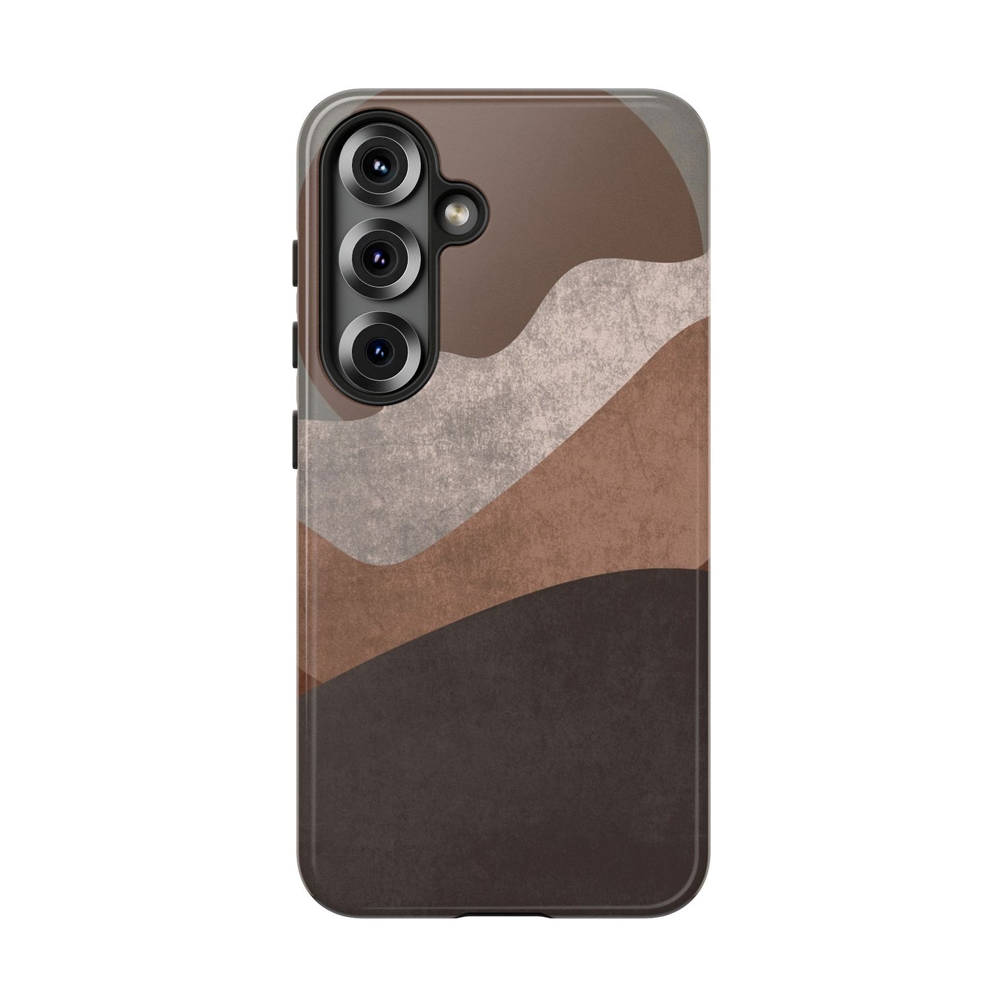 Abstract Earthtone Phone Case — Brown Layered Rugged Tough Case