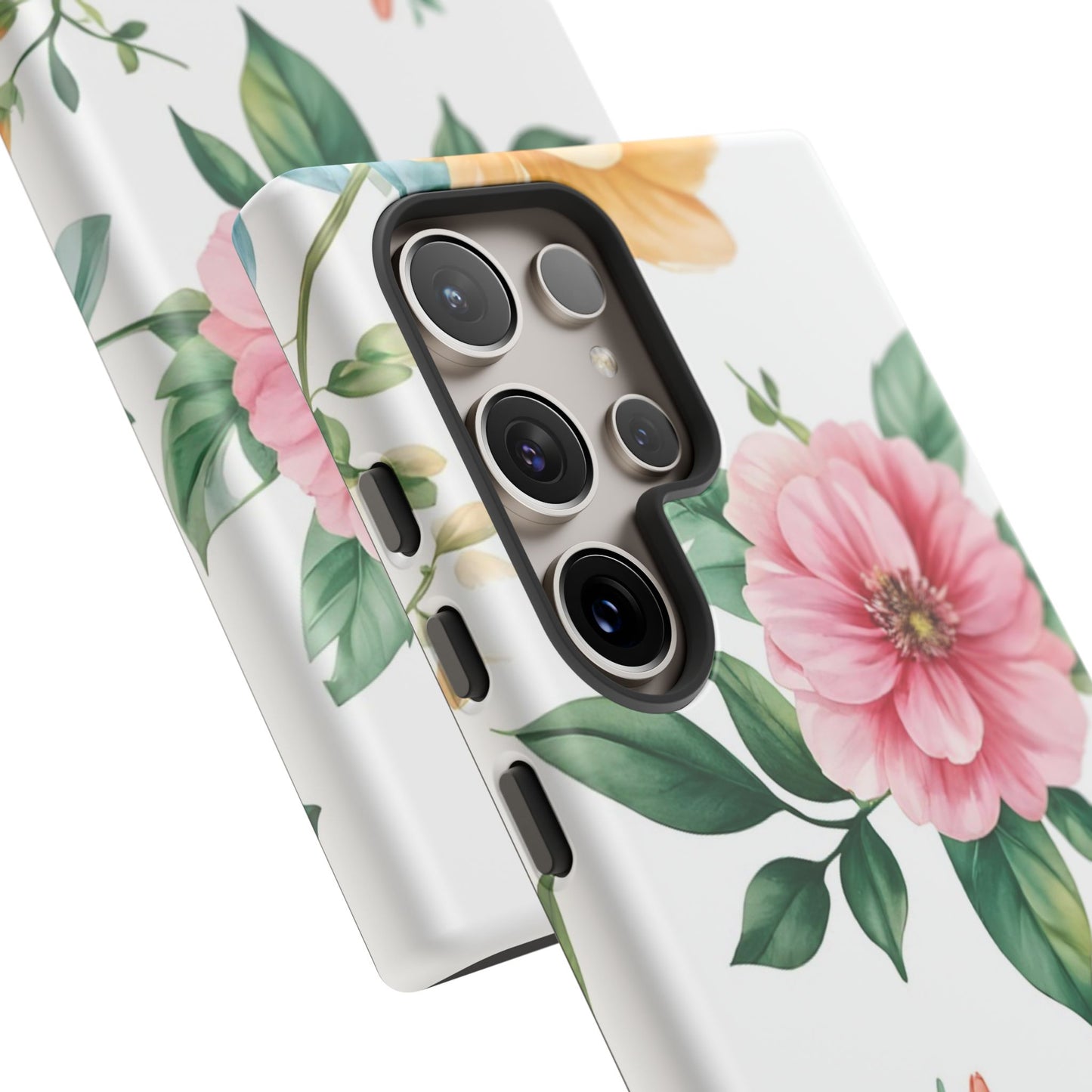 Floral Tough Phone Case — Pink Peony Protective Phone Cover