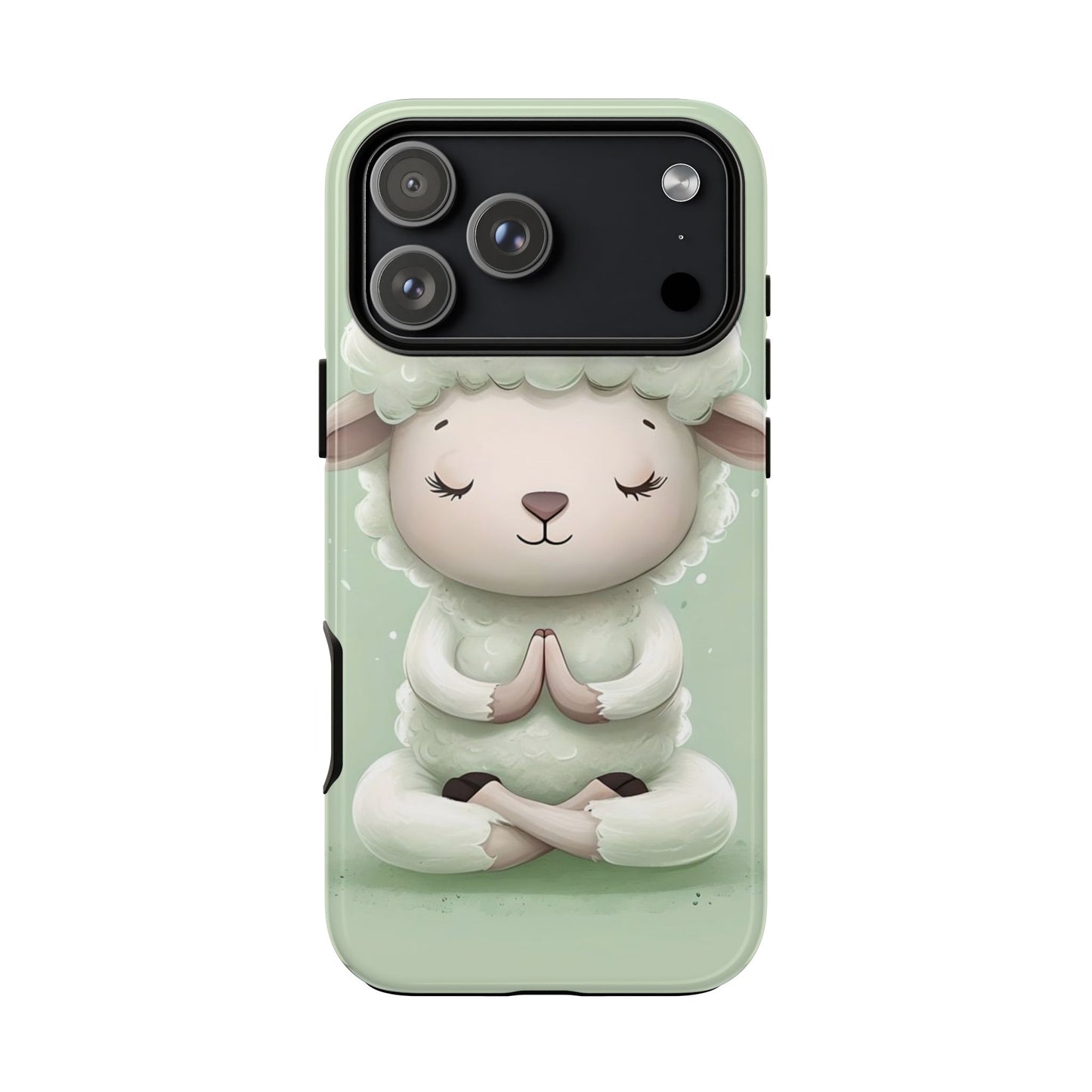 Meditating Lamb Phone Case — Cute Pastel Protective iPhone Cover