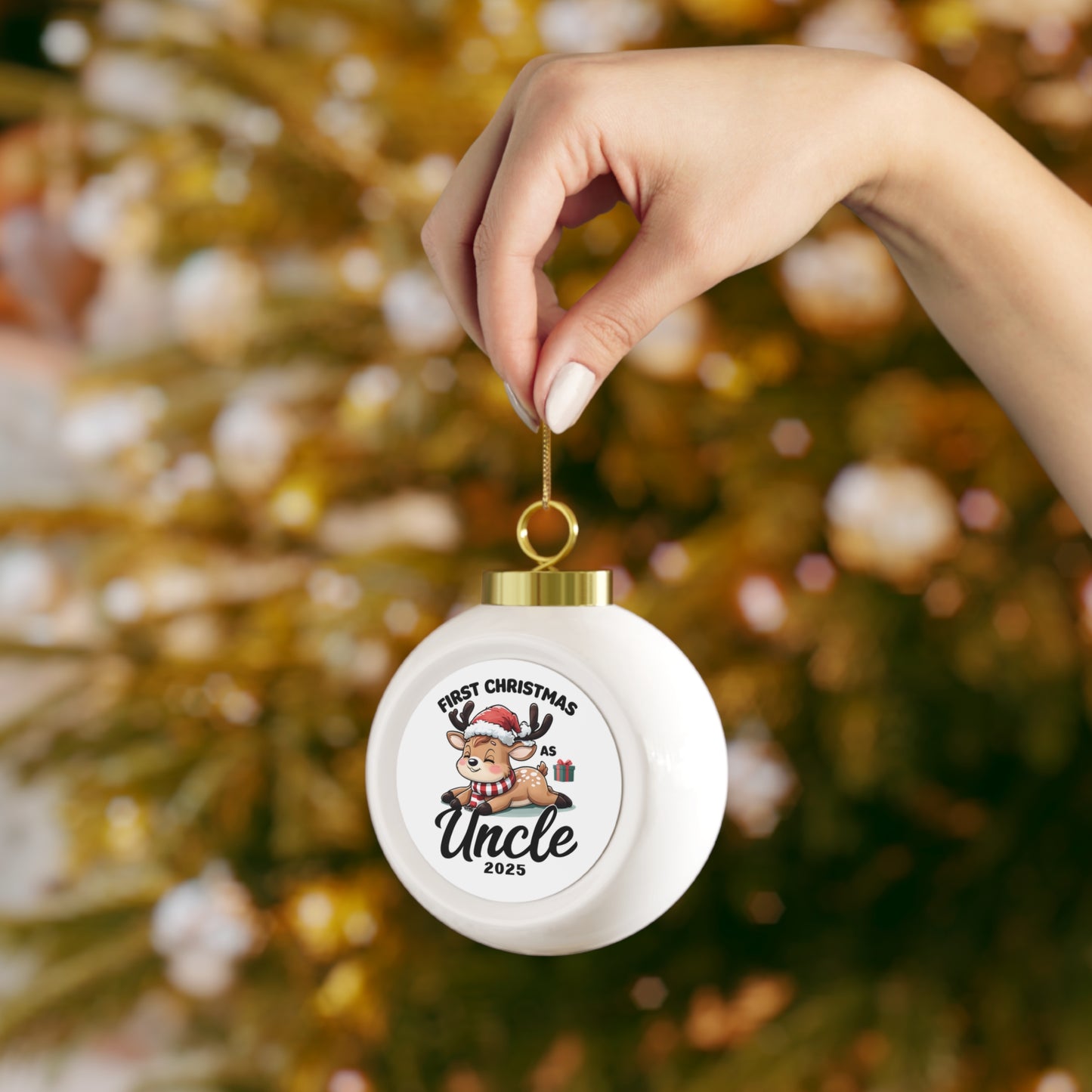 Personalized Christmas Ball Ornament, First Christmas as Uncle 2025, Holiday Decor, Unique Gift, Family Keepsake, Tree Decoration