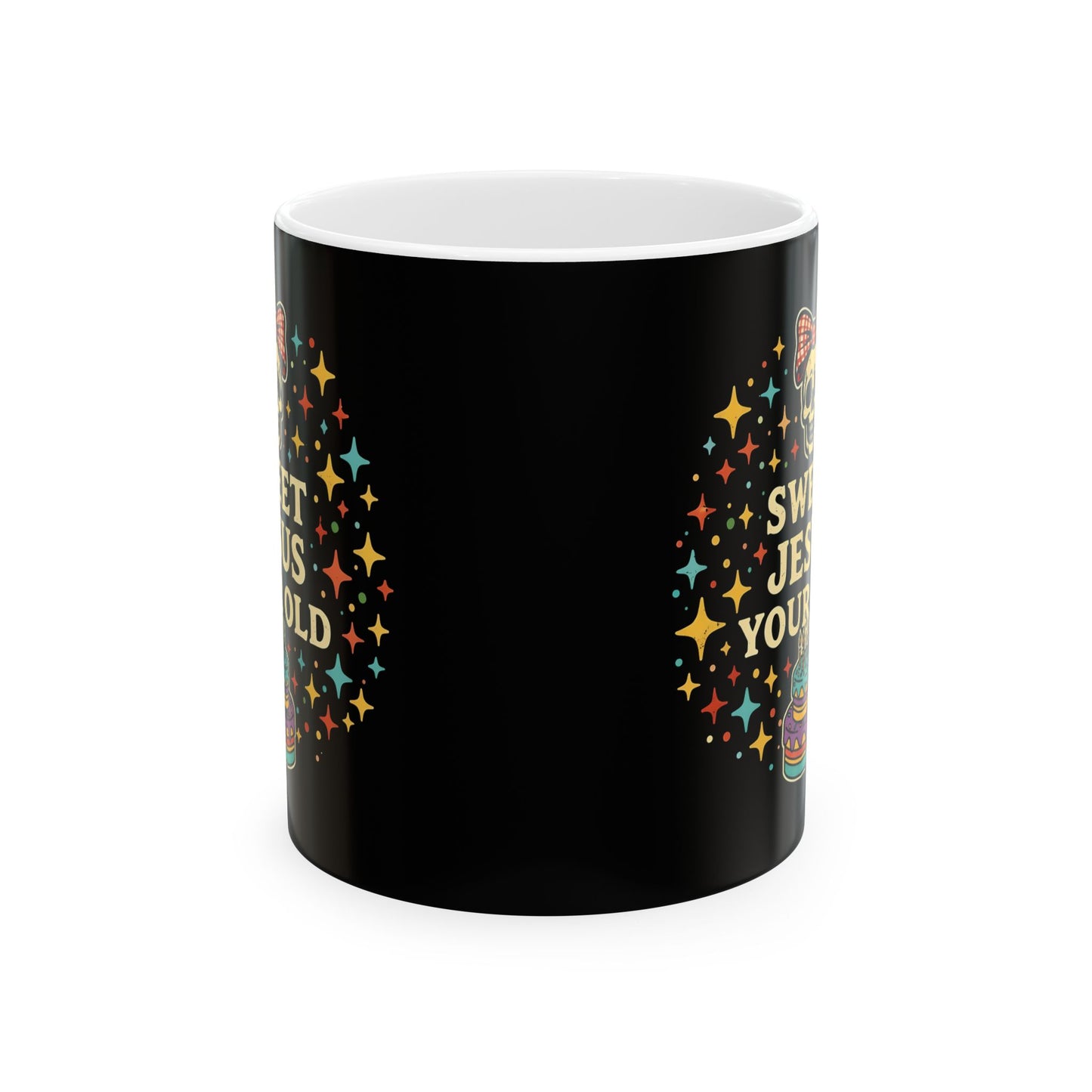 In This House We Swear Jesus Loves You Mug — Colorful Faith Coffee Cup (11oz & 15oz)