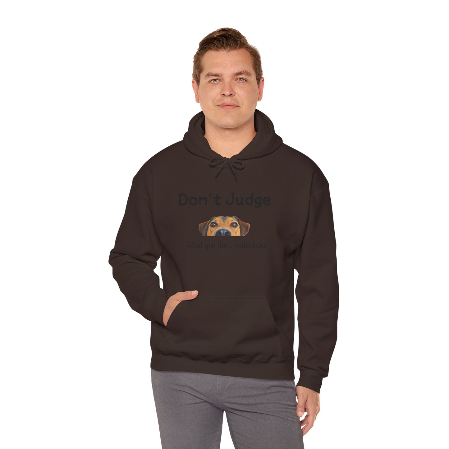 Don't Judge Hoodie - Funny Dog Sweatshirt for Dog Lovers, Perfect Gift for Pet Owners, Cozy Casual Wear, Great for All Occasions
