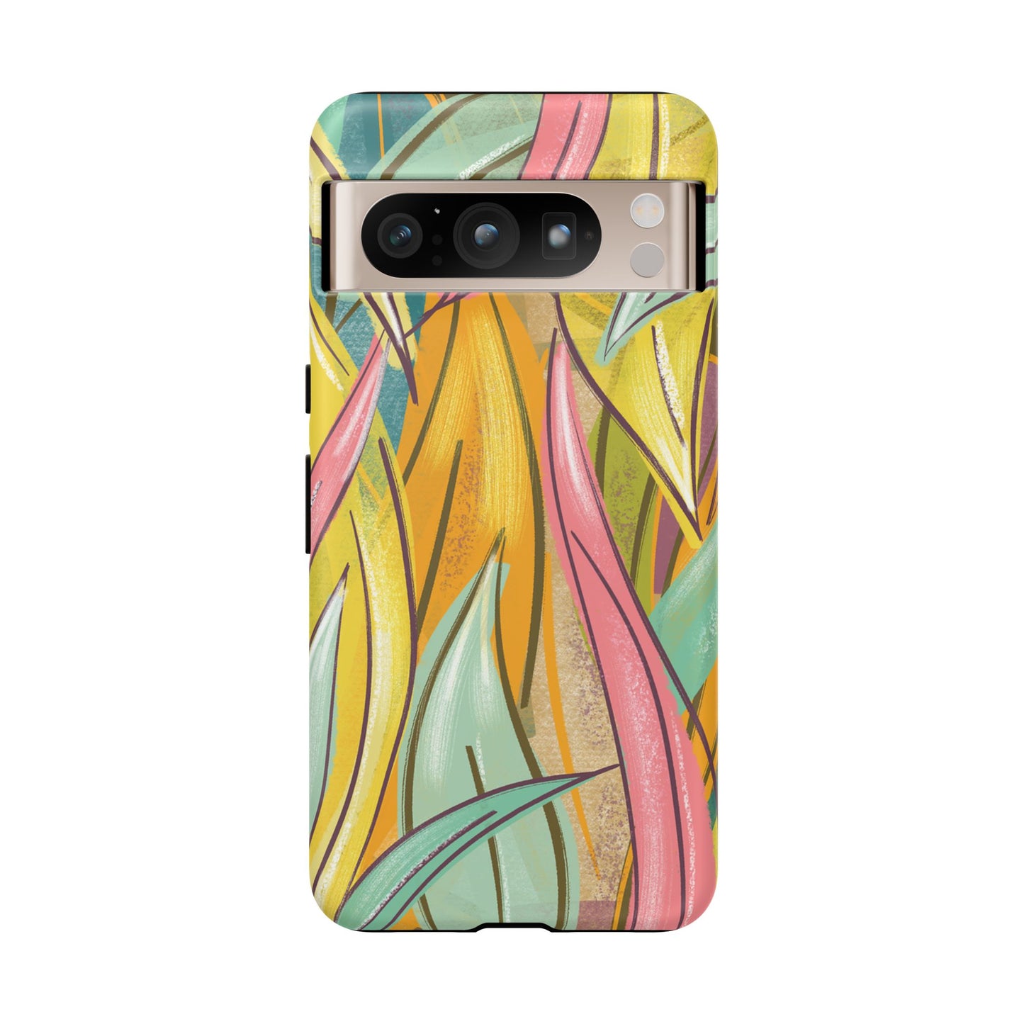 Vibrant Phone Case with Colorful Leaf Design, Tough Cases for Nature Lovers, Eco-Friendly Gift, Summer Vibes, Floral Phone Cover