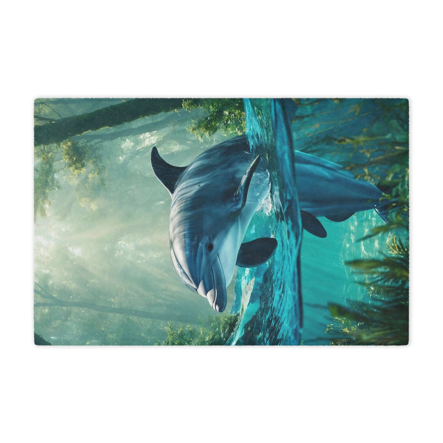 Dolphin Swim Minky Blanket – Tropical Underwater Ocean Throw