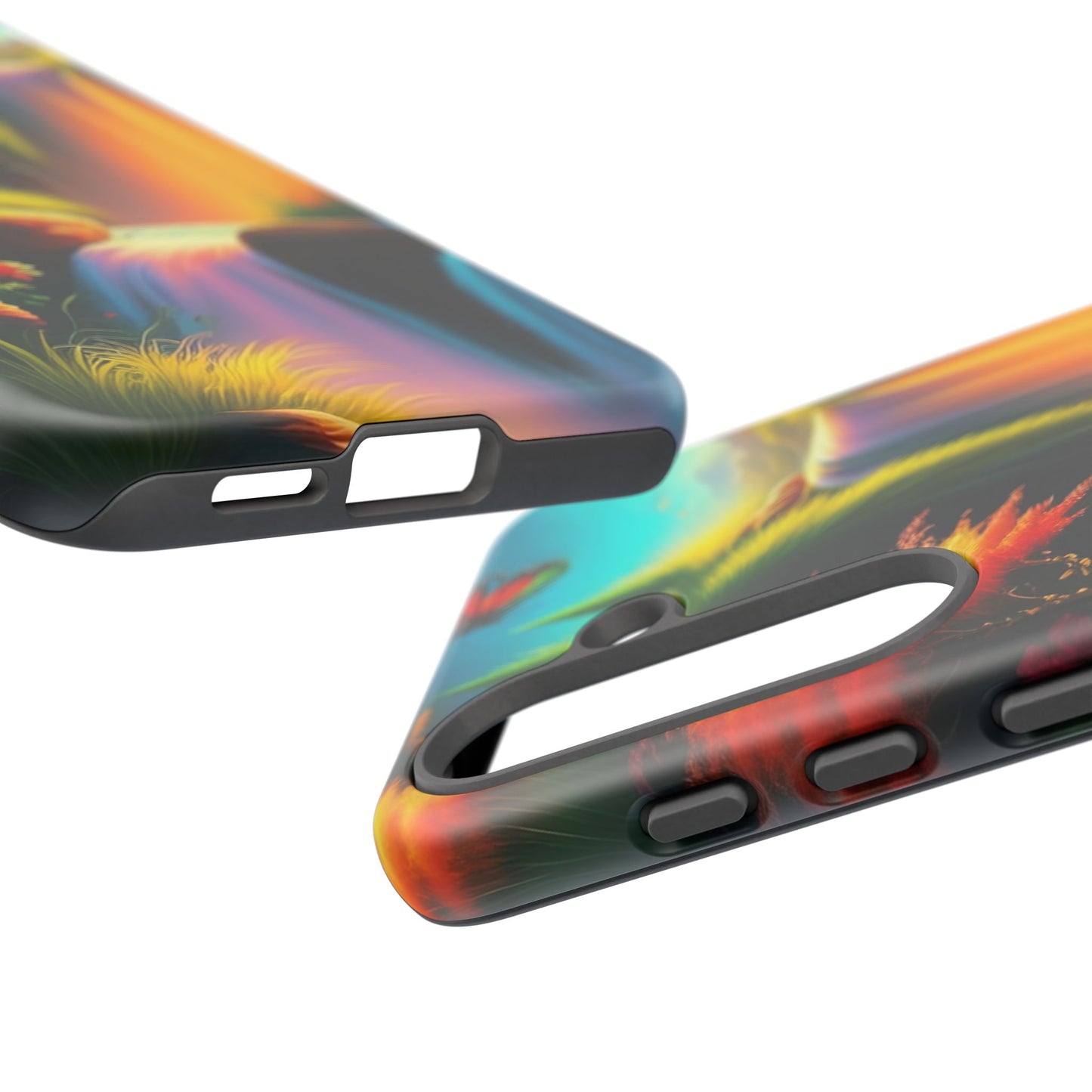 Phone Case - Vibrant Waterfall Landscape with Butterfly | Colorful Nature Protective Case