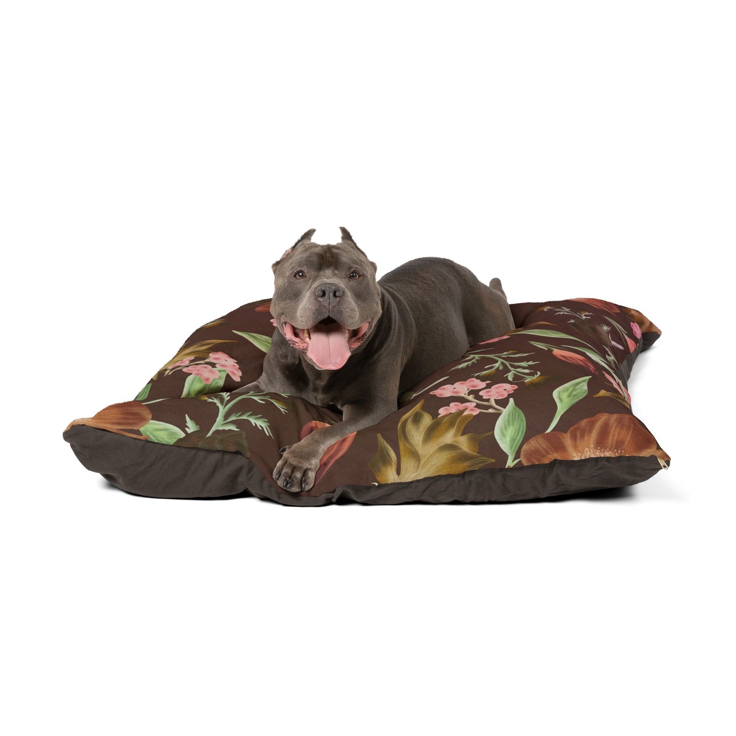 Floral Pet Bed - Cozy Dog Cat Cushion, Decorative Pet Accessory, Indoor Dog Bed, Cat Bed, Flower Print Pet Lounger