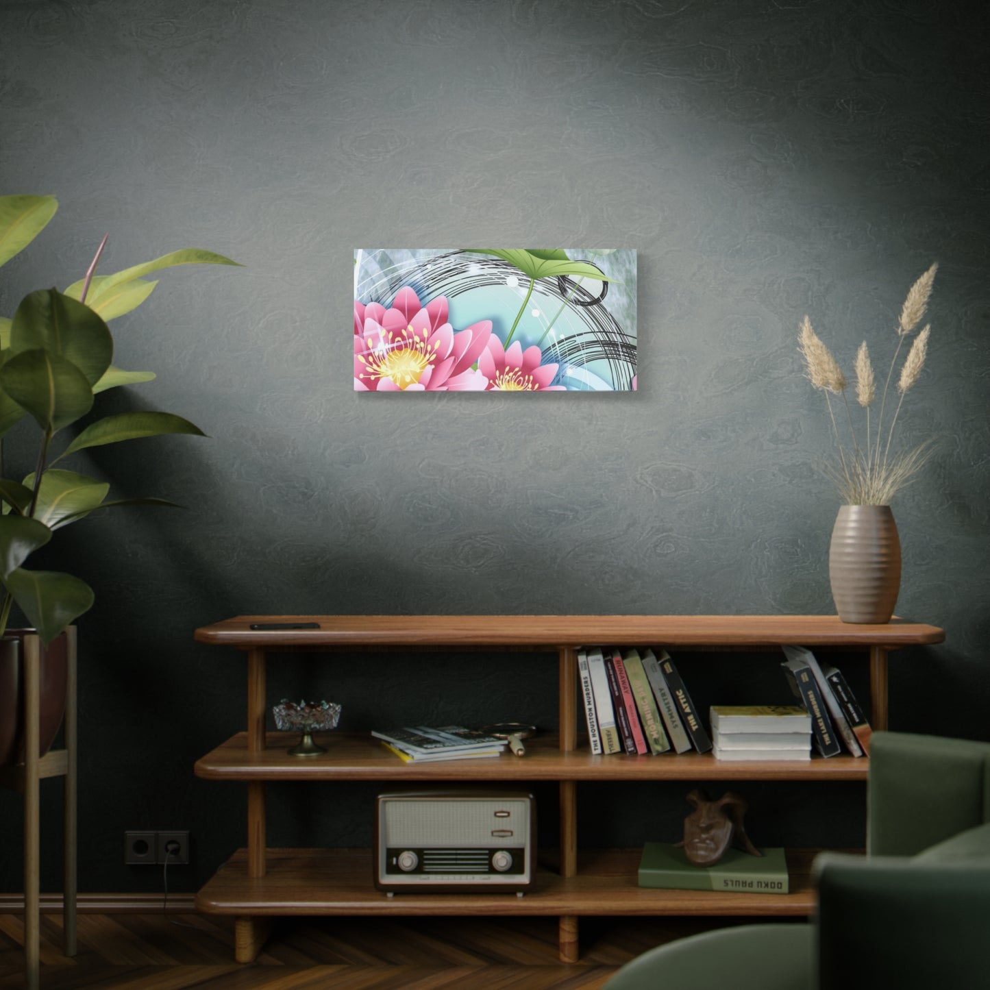 Lotus Blossom Matte Canvas Wall Art — Stretched 1.25" Decorative Print