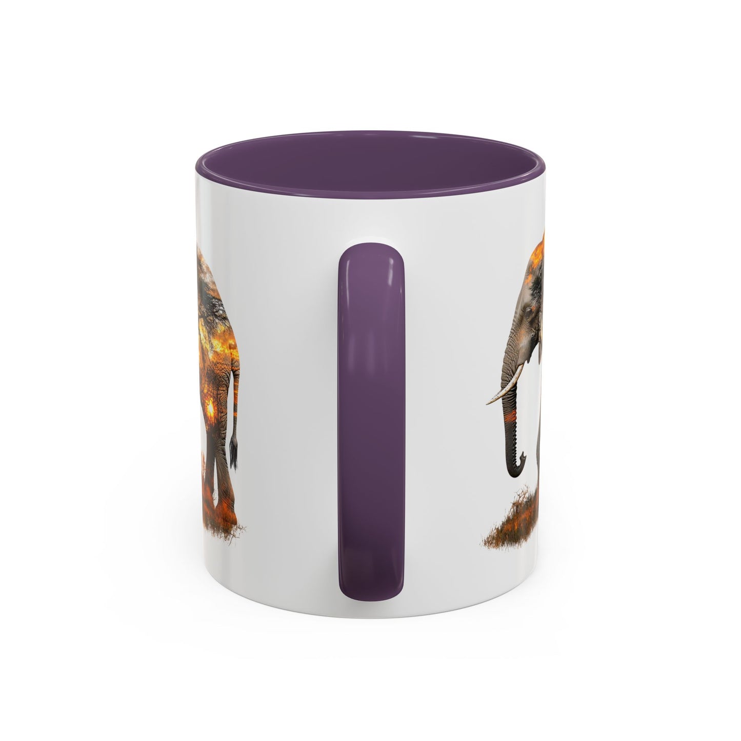 Elegant Elephant Accent Coffee Mug - Nature Lover Gift, Animal Lover Mug