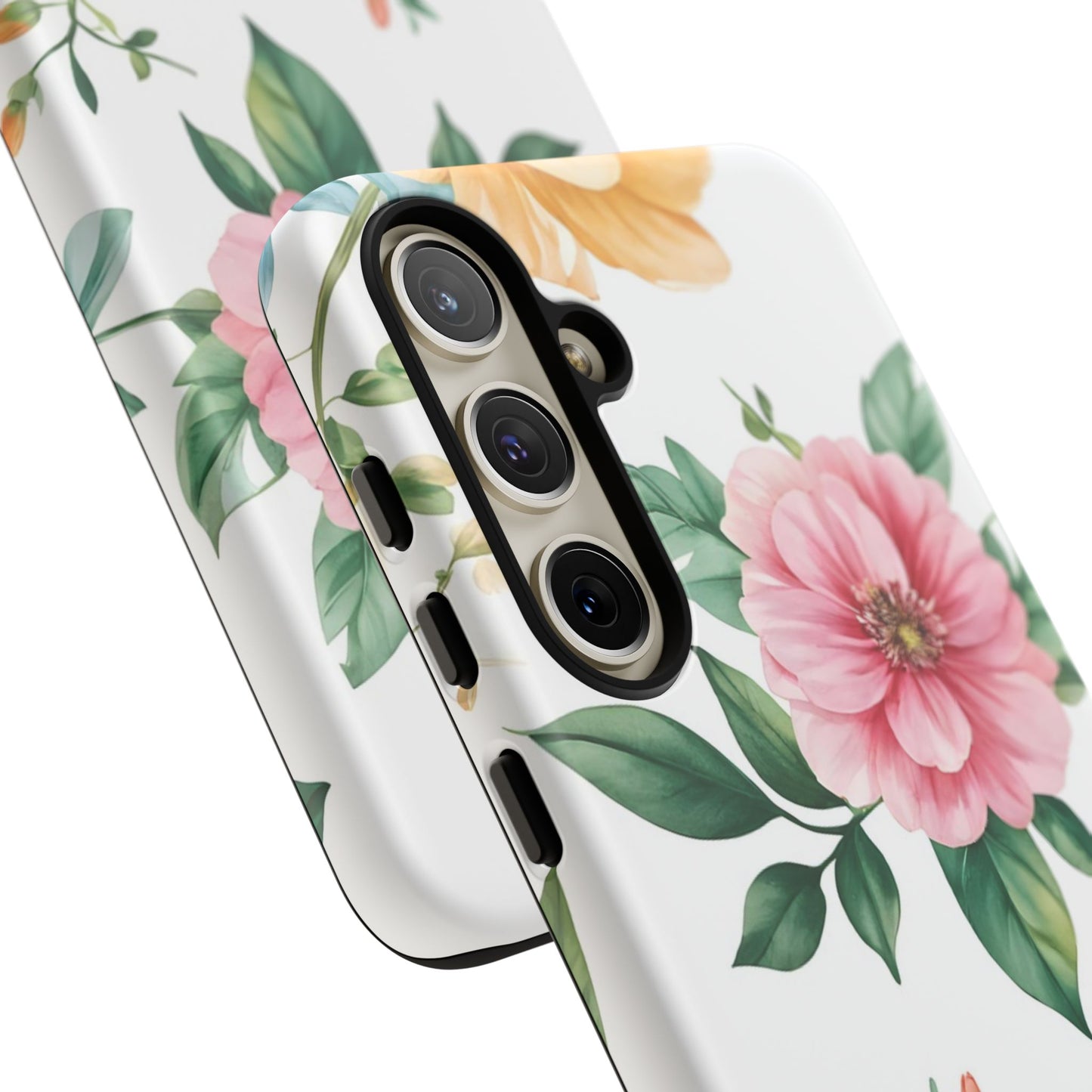 Floral Tough Phone Case — Pink Peony Protective Phone Cover