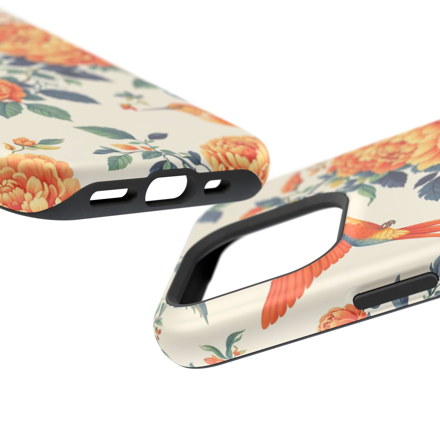 Floral Hummingbird Magnetic Phone Case — Impact-Resistant Protective Cover