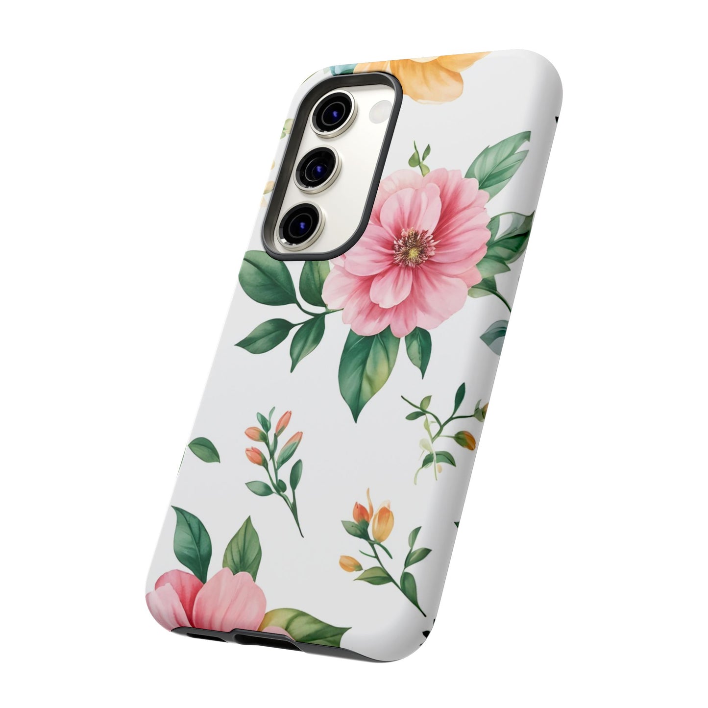 Floral Tough Phone Case — Pink Peony Protective Phone Cover